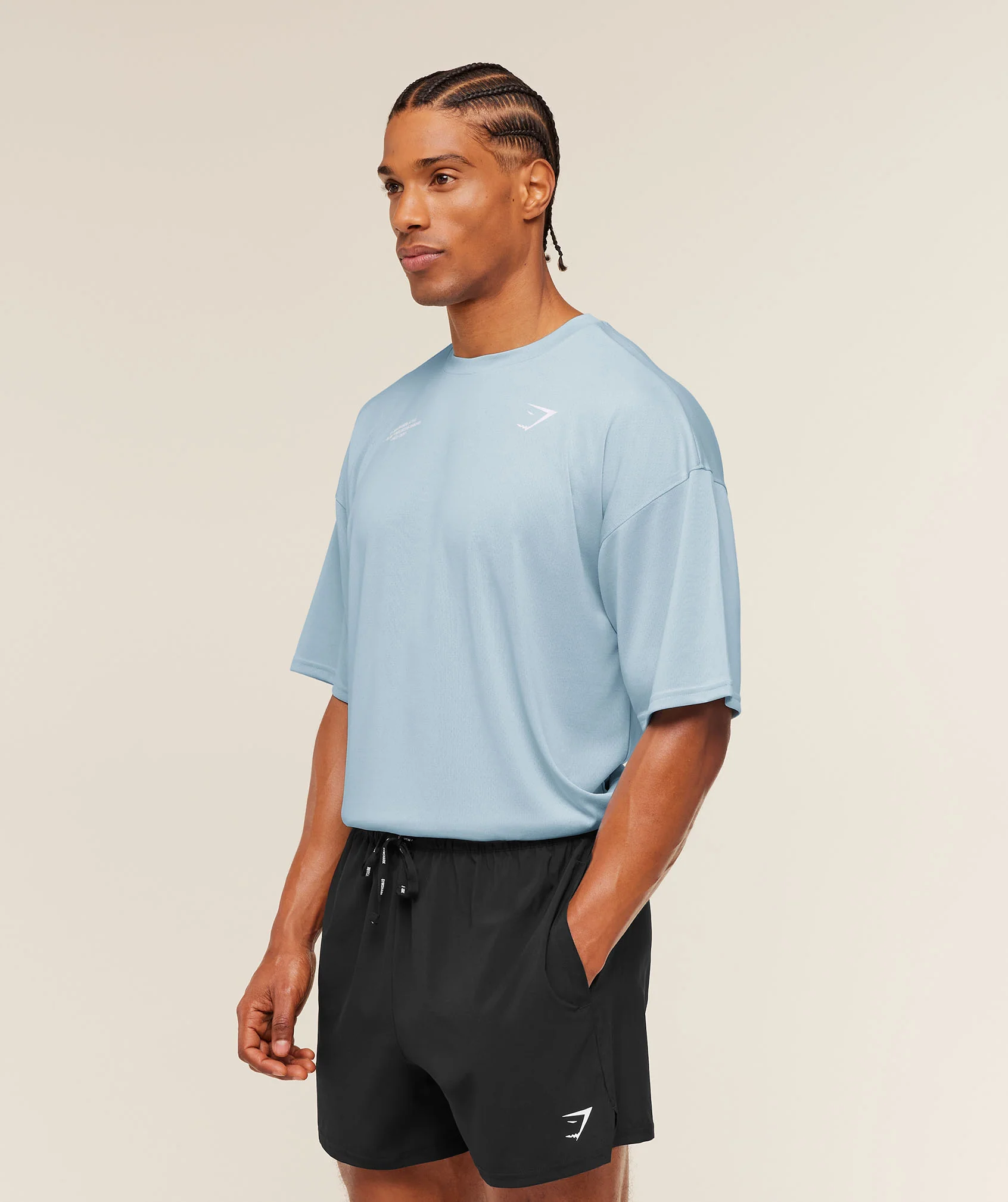 Gymshark Conditioning Club Oversized T-Shirt - Chilled Blue/White - Image 2