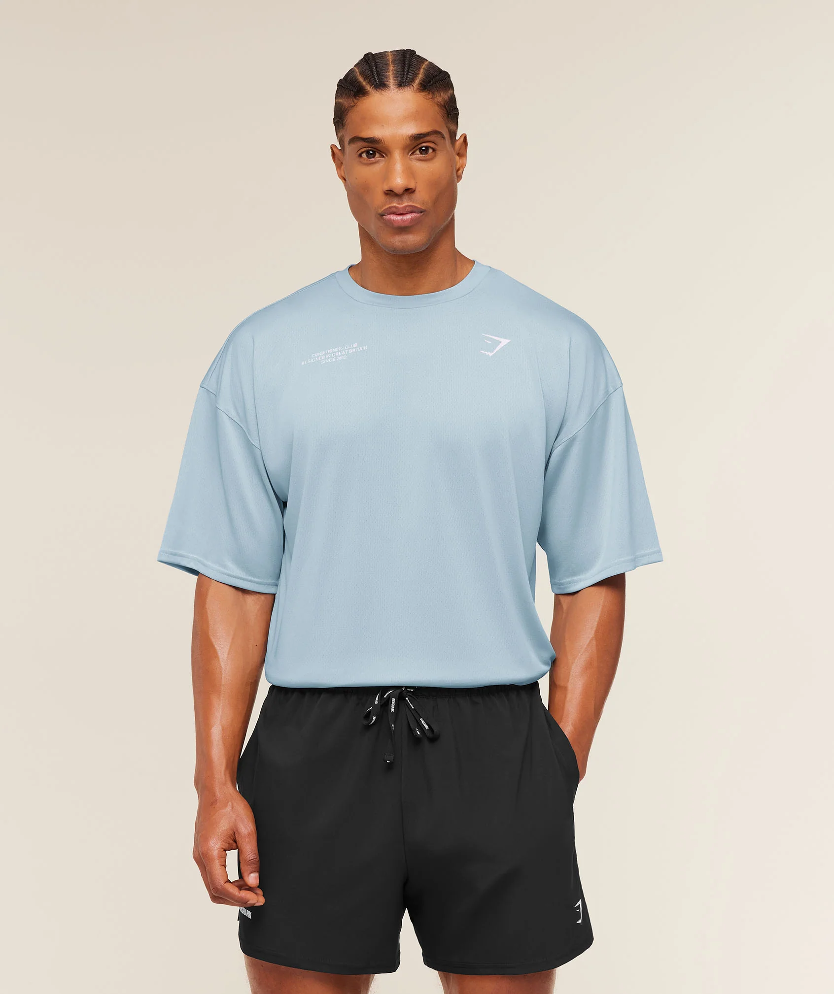 Gymshark Conditioning Club Oversized T-Shirt - Chilled Blue/White - Image 3