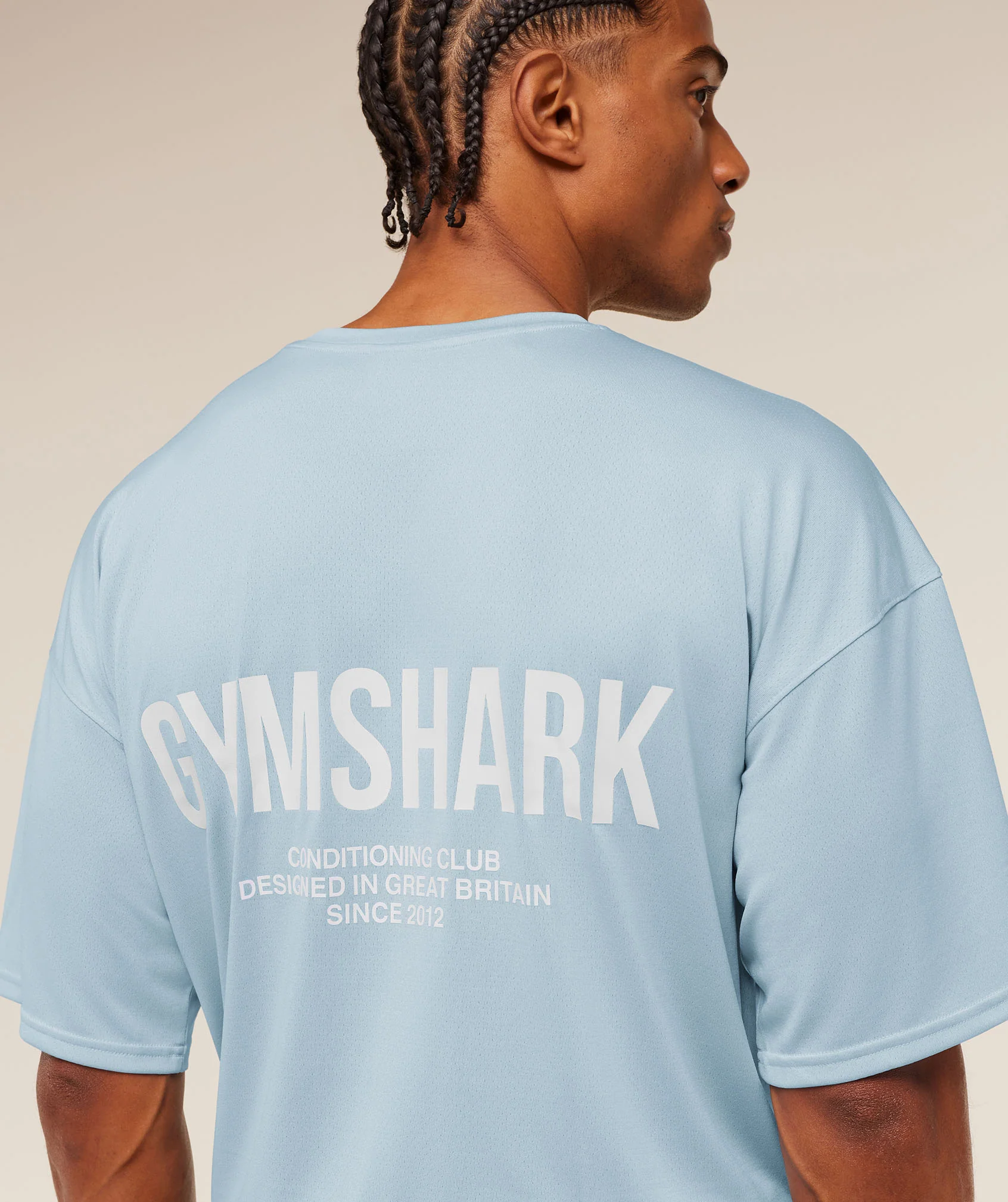 Gymshark Conditioning Club Oversized T-Shirt - Chilled Blue/White - Image 6