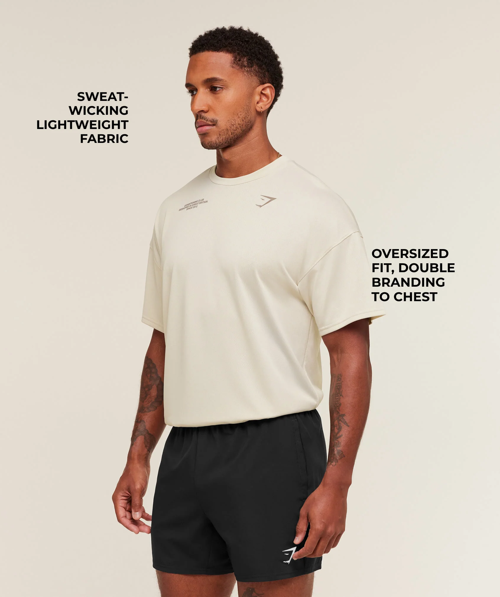 Gymshark Conditioning Club Oversized T-Shirt - Pebble Grey/Cement Brown - Image 2
