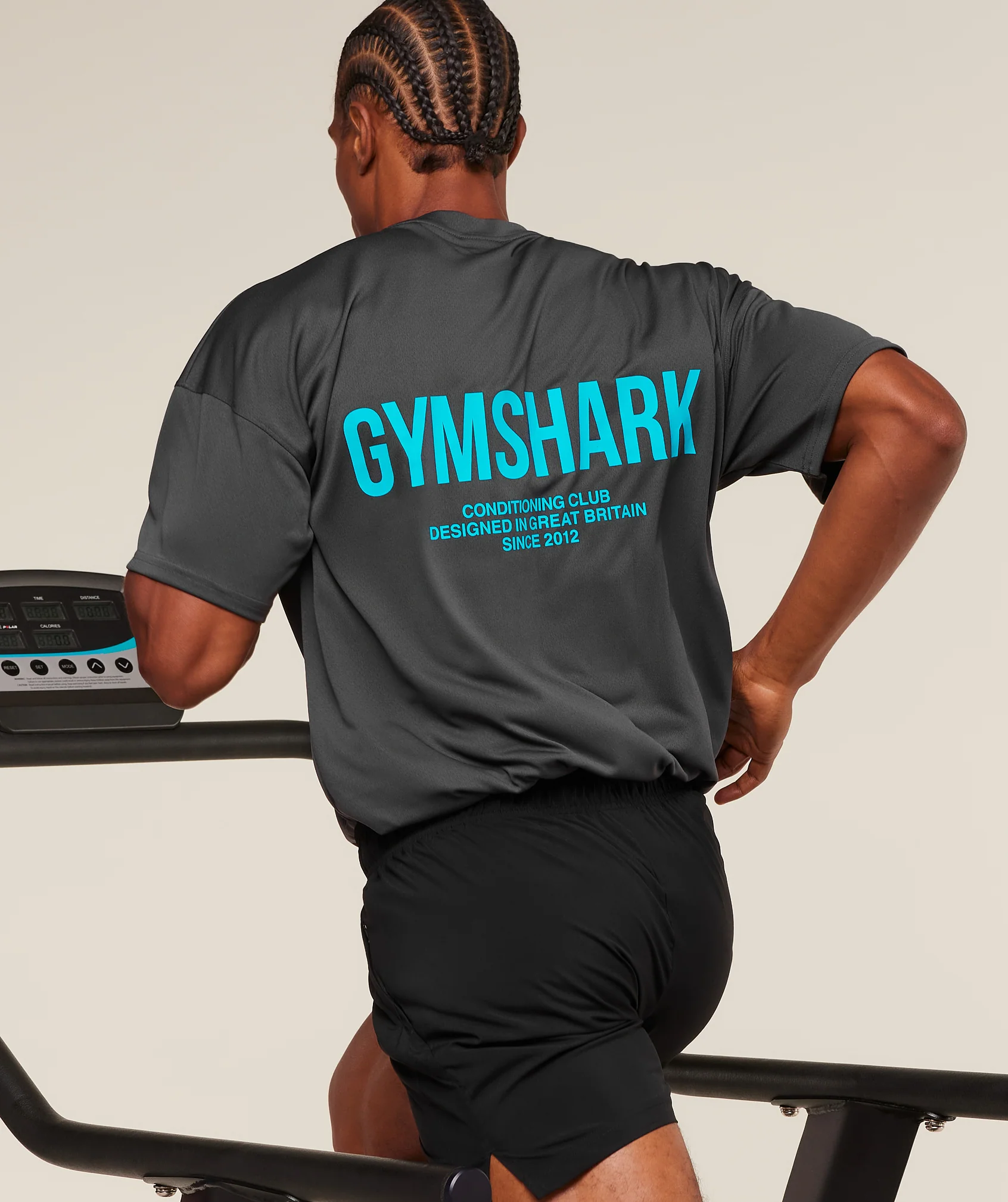 Gymshark Conditioning Club Oversized T-Shirt - Grey/Brand Blue - Image 2
