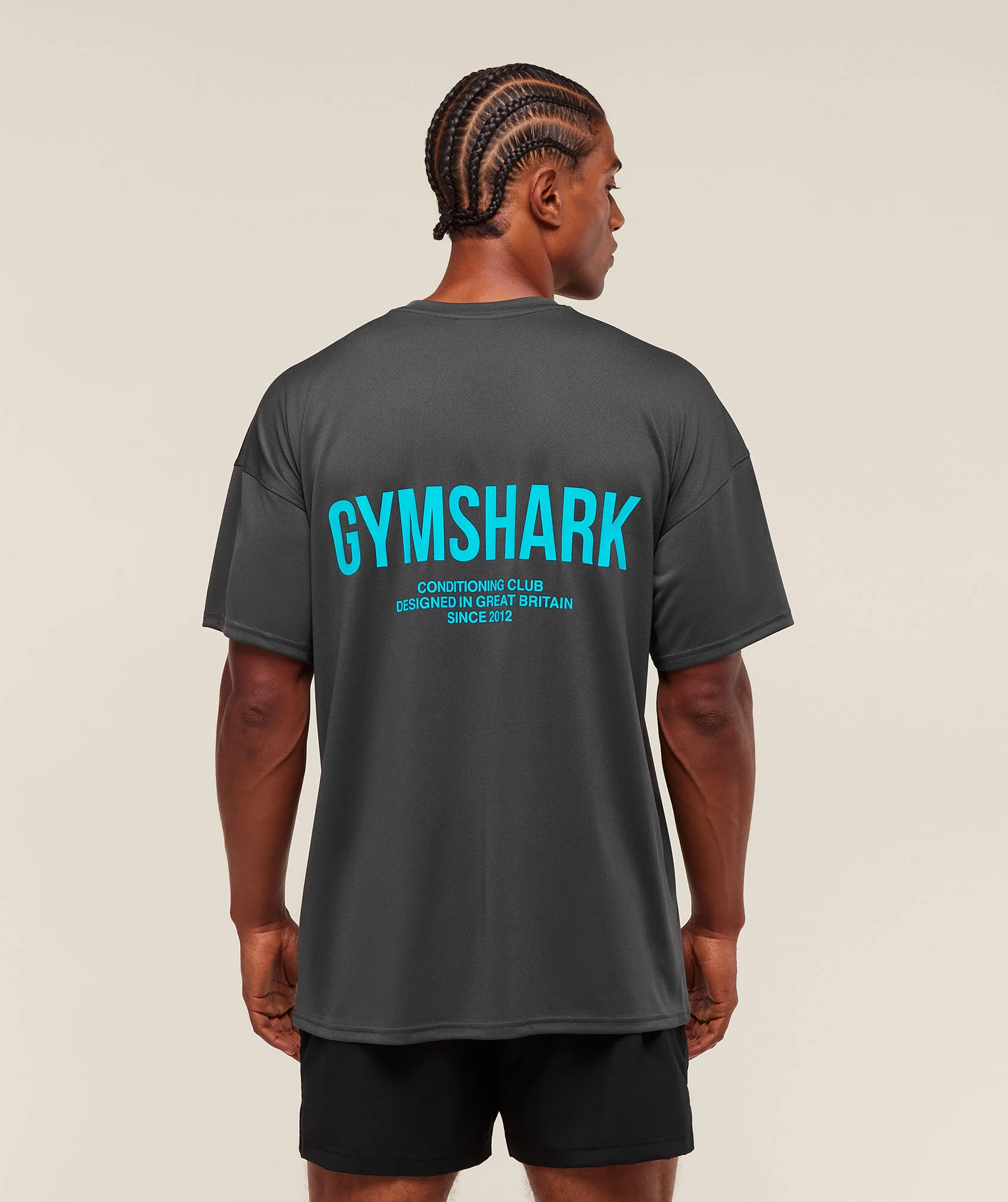 Gymshark Conditioning Club Oversized T-Shirt - Grey/Brand Blue - Image 4