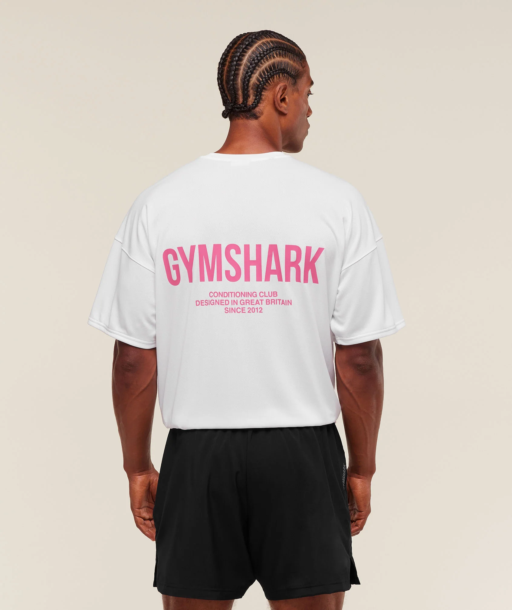 Gymshark Conditioning Club Oversized T-Shirt - White/Energy Pink - Image 2