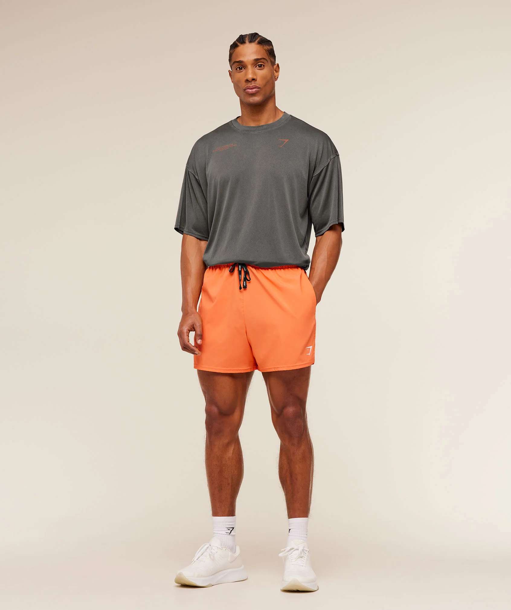 Gymshark Conditioning Club Washed T-Shirt - Black/Dayglow Peach/Wash - Image 5