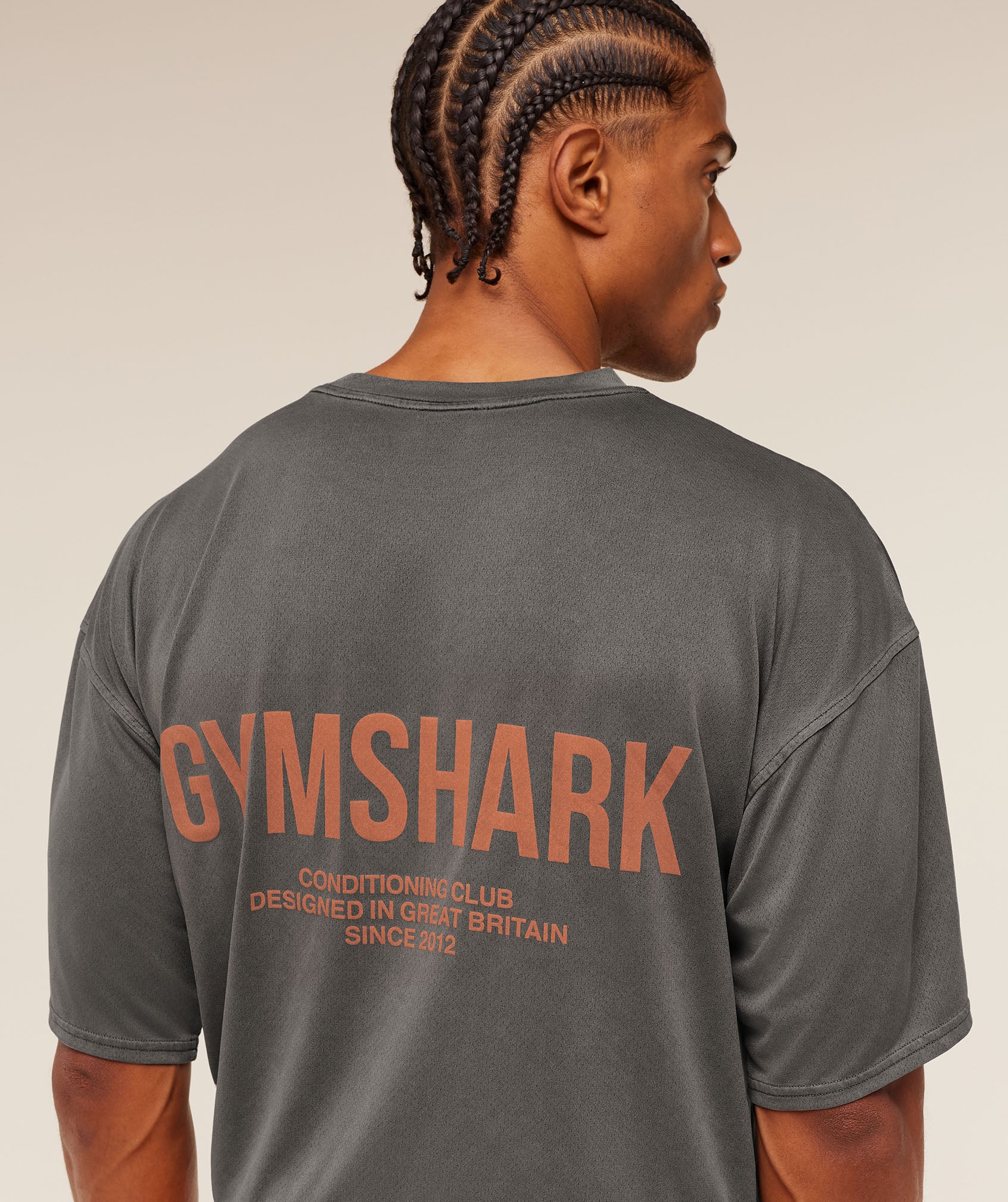 Gymshark Conditioning Club Washed T-Shirt - Black/Dayglow Peach/Wash - Image 7