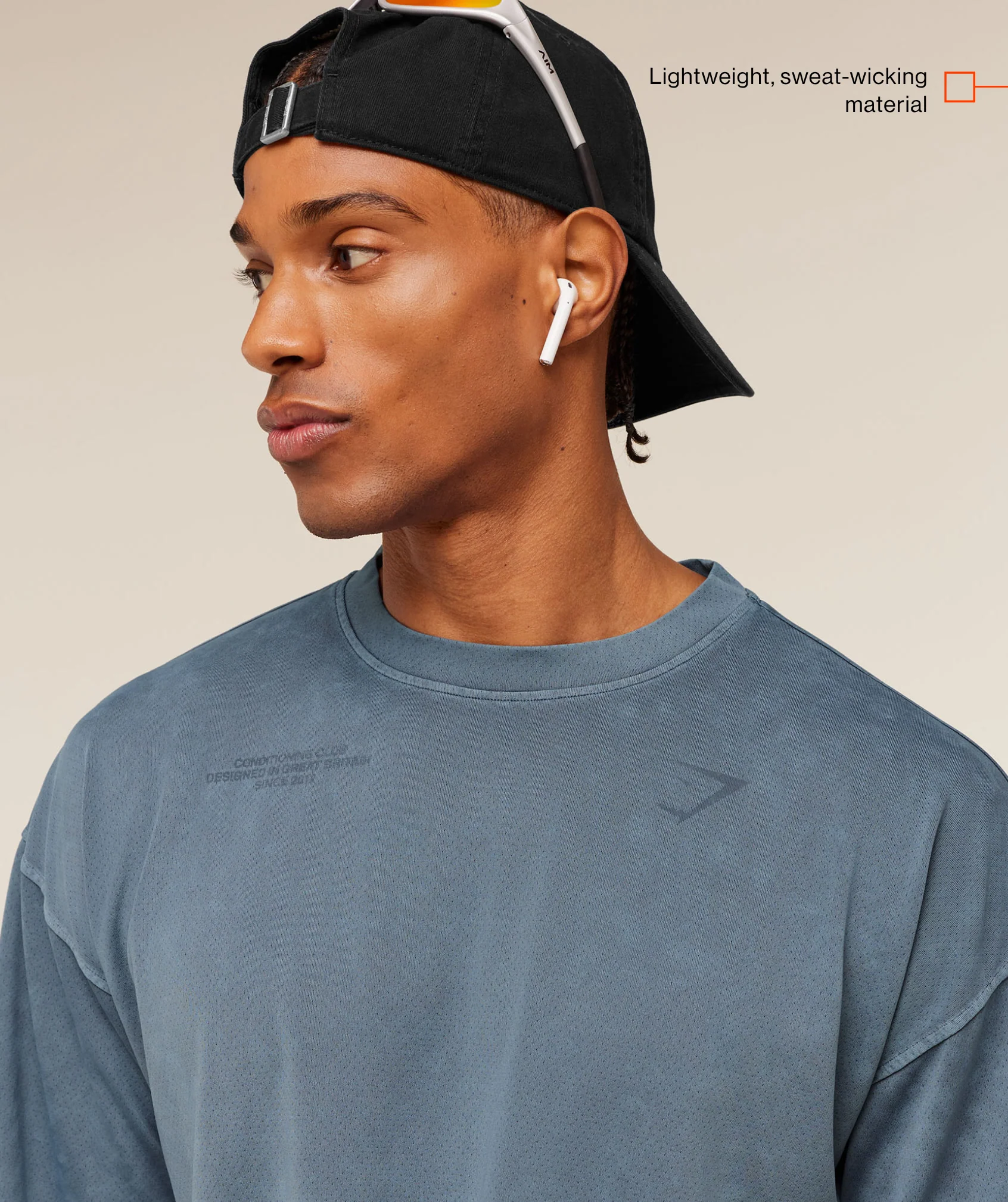Gymshark Conditioning Club Washed T-Shirt - Iron Blue/Wash - Image 2