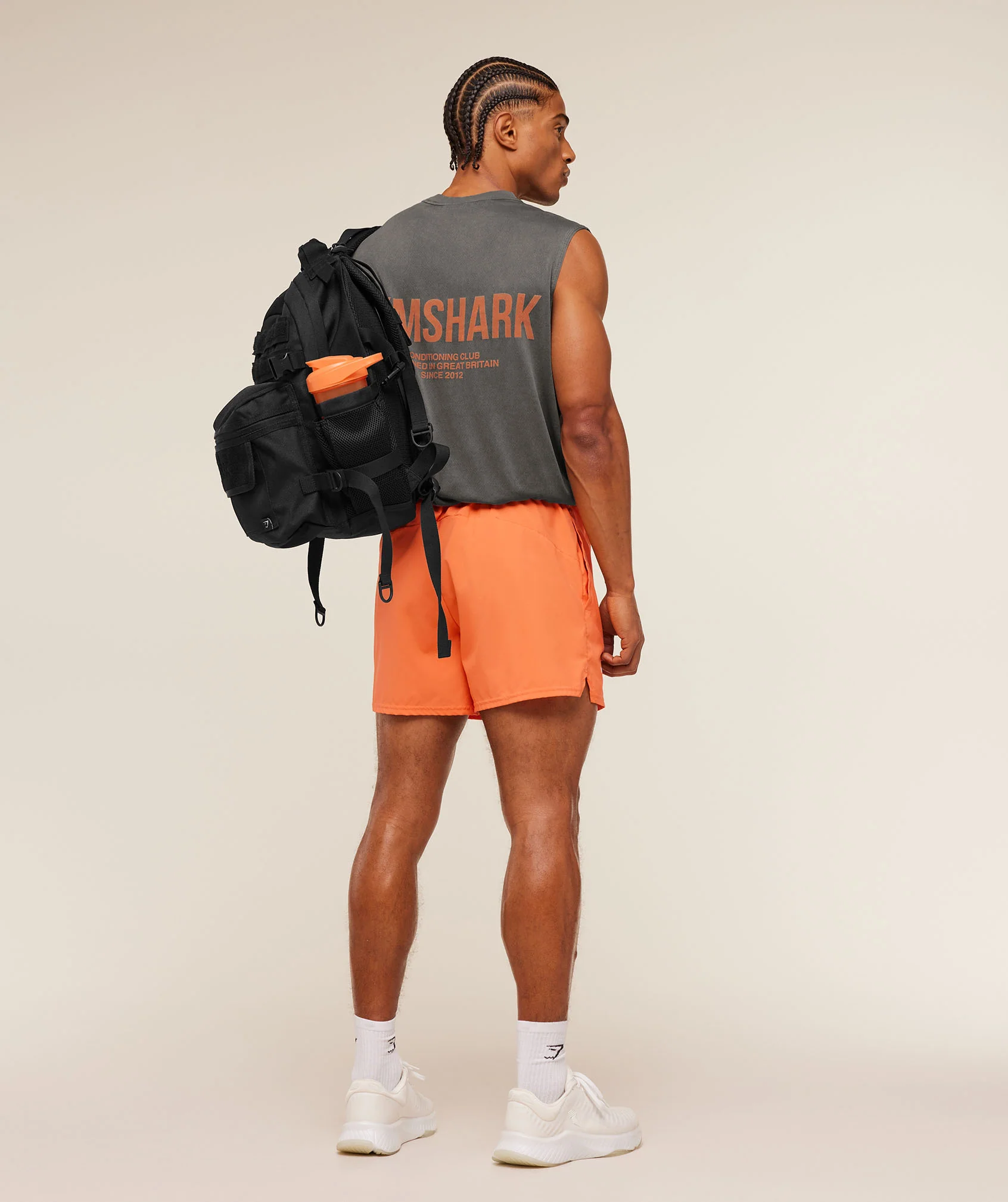 Gymshark Conditioning Club Washed Tank - Black/Dayglow Peach/Wash - Image 5