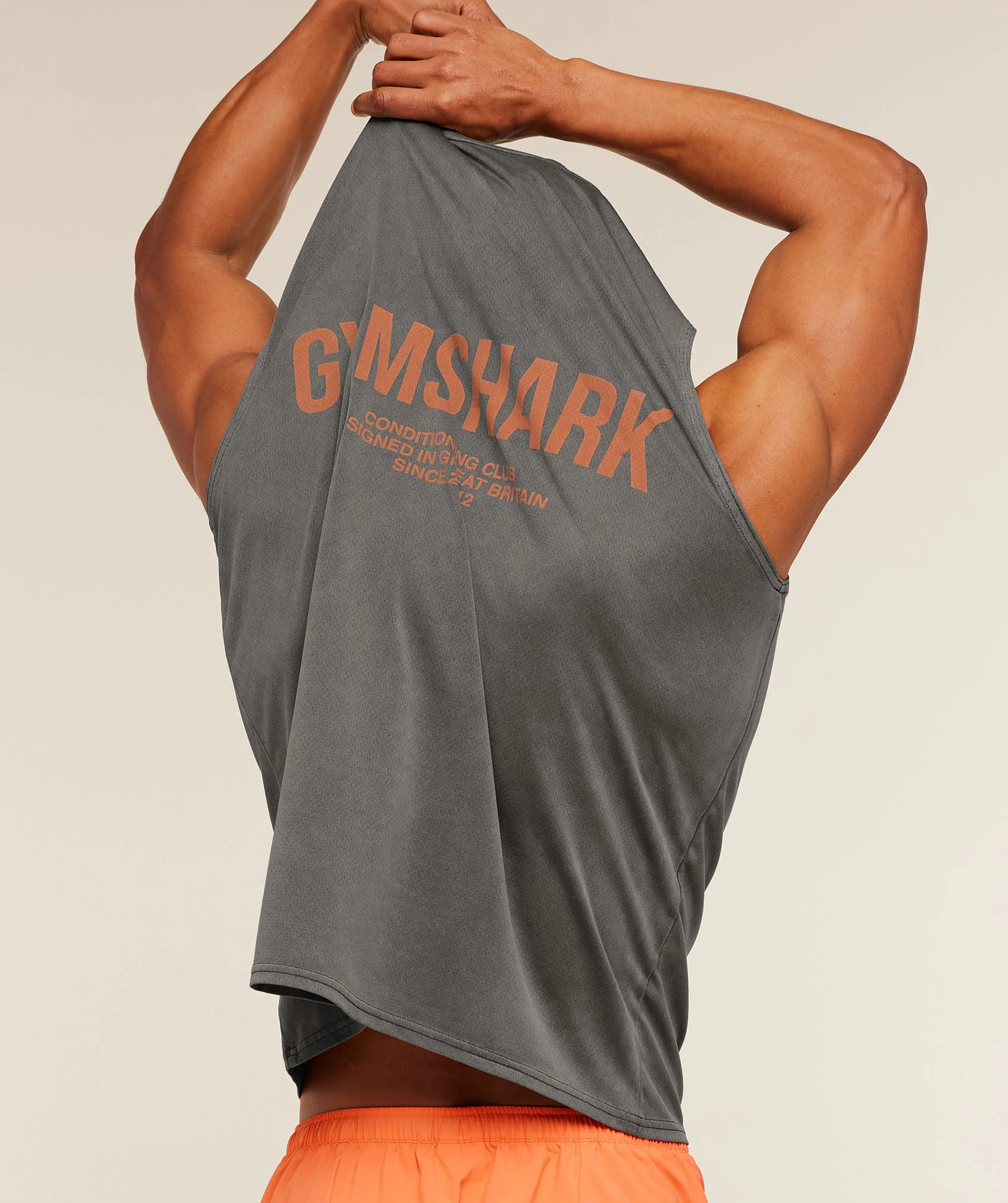 Gymshark Conditioning Club Washed Tank - Black/Dayglow Peach/Wash - Image 6