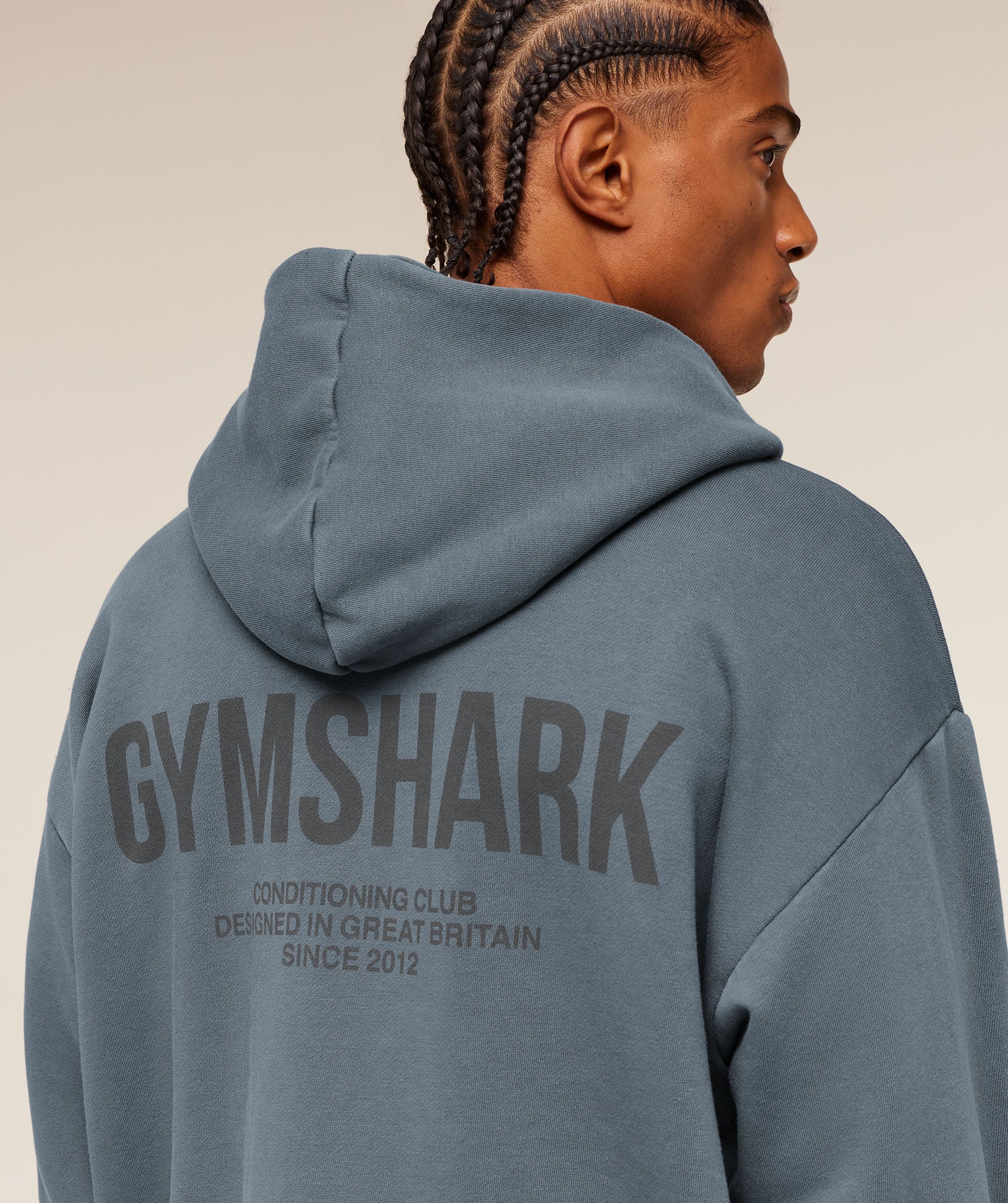 Gymshark Conditioning Club Washed Zip Through Hoodie - Iron Blue/Wash - Image 7