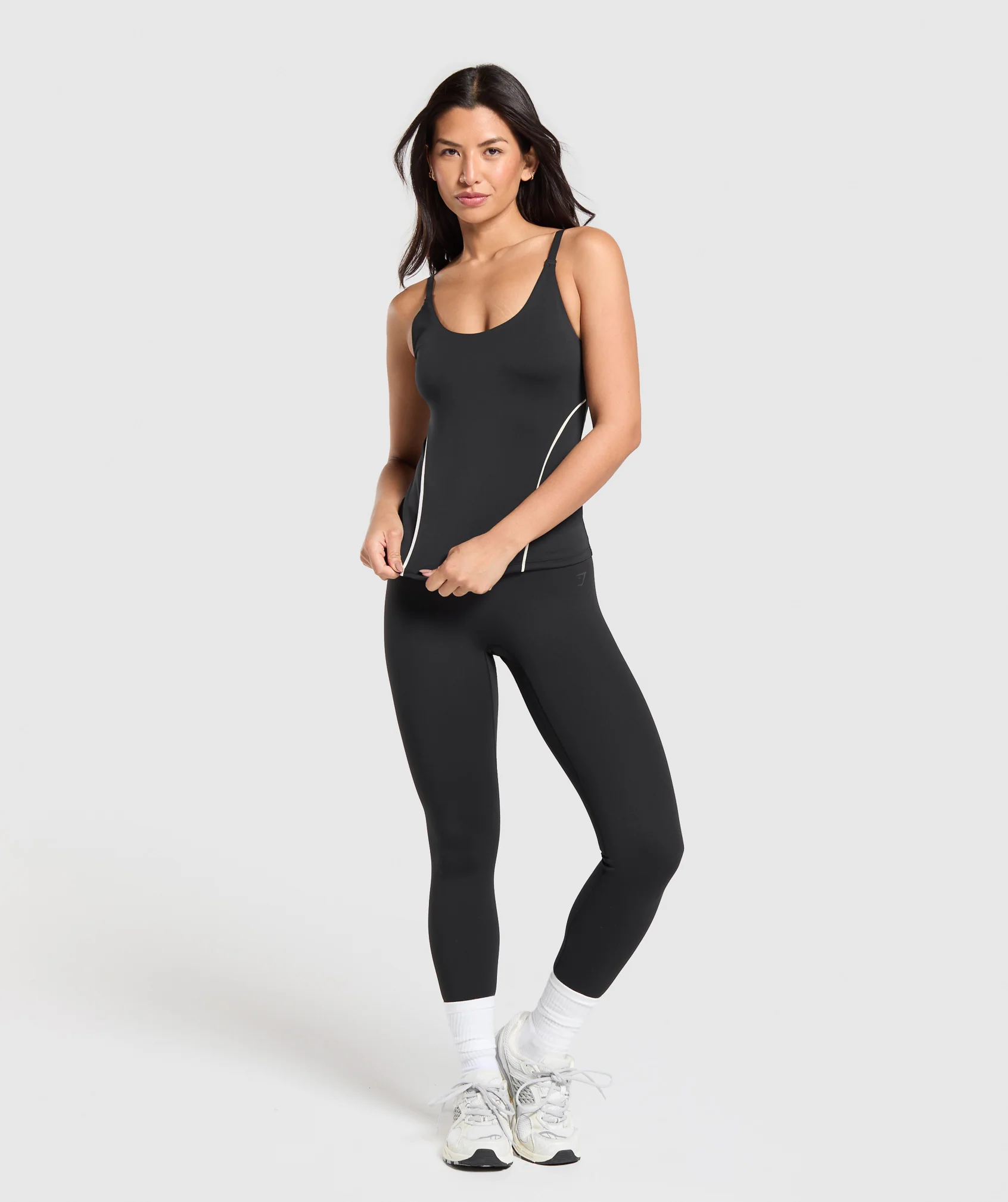 Gymshark Contour Stitch Tank with Shelf - Black - Image 6
