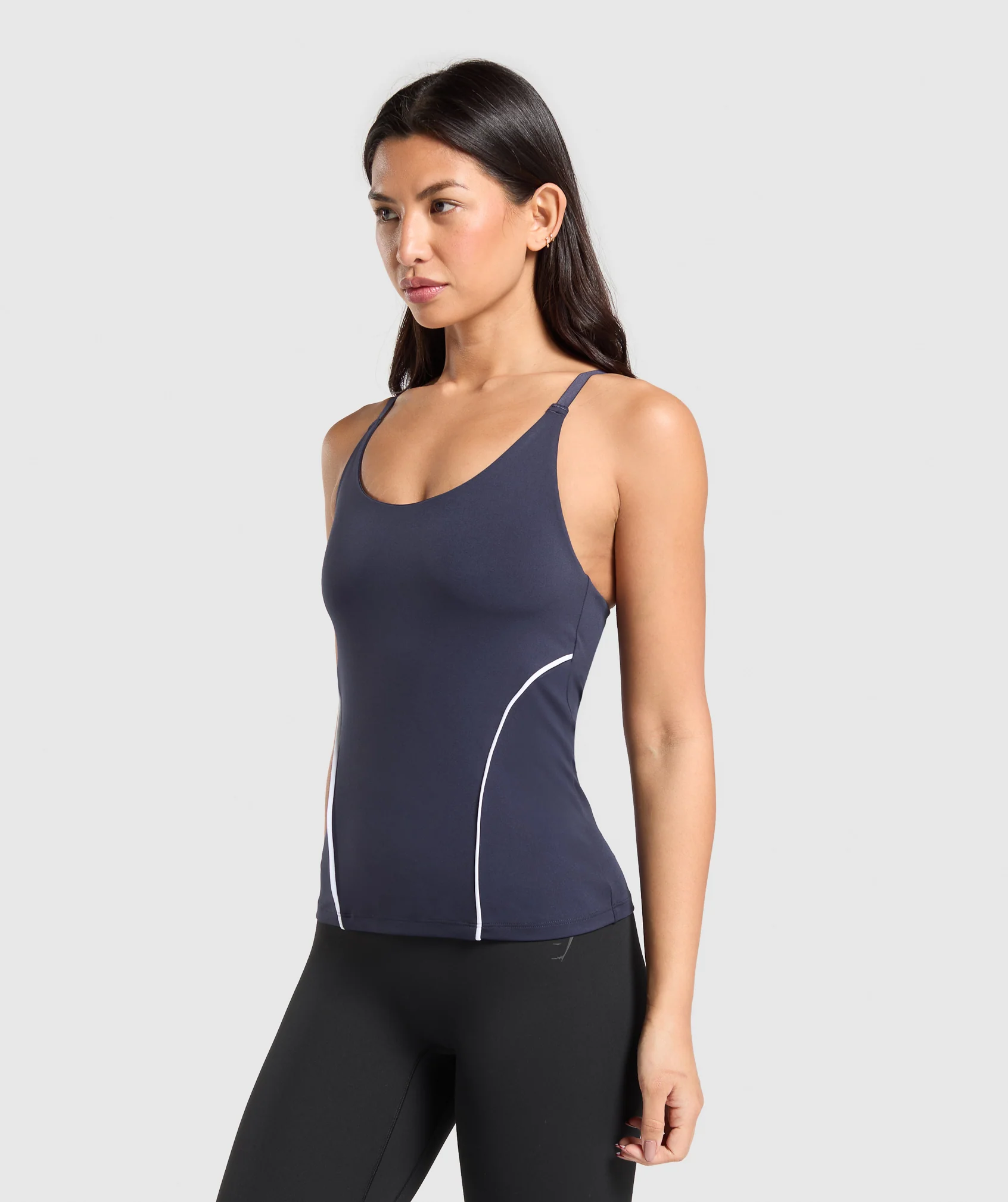 Gymshark Contour Stitch Tank with Shelf - Heavy Blue - Image 3