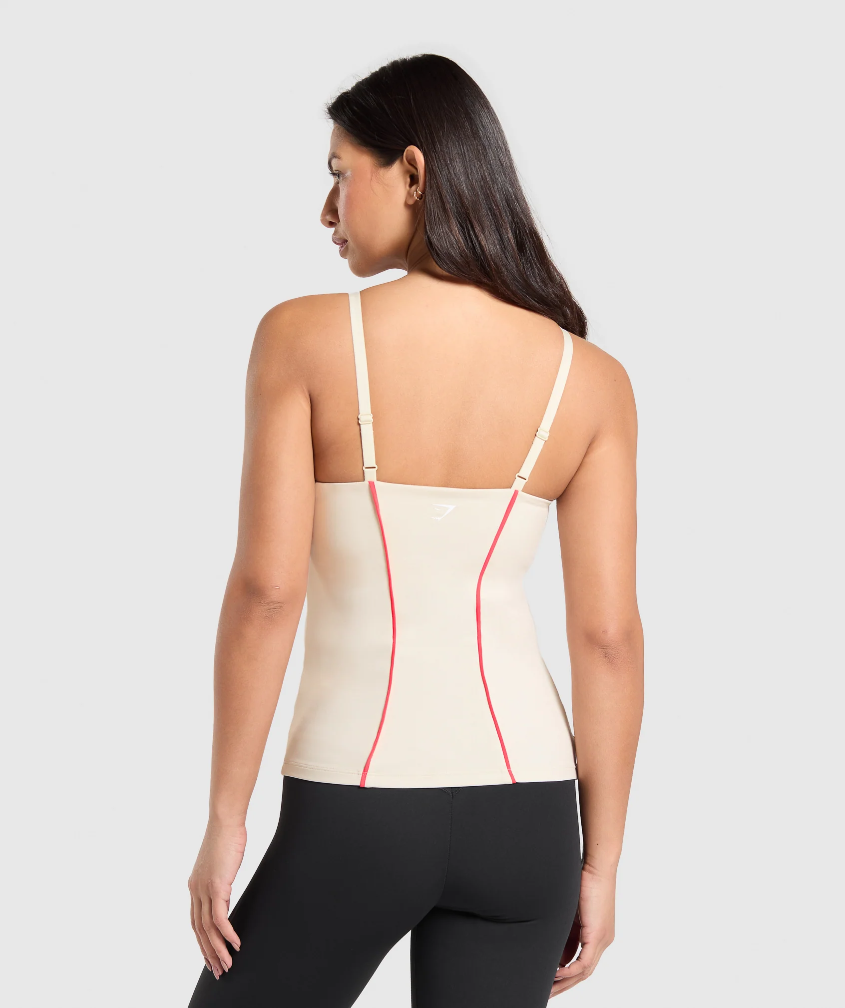 Gymshark Contour Stitch Tank with Shelf - Oat White - Image 2