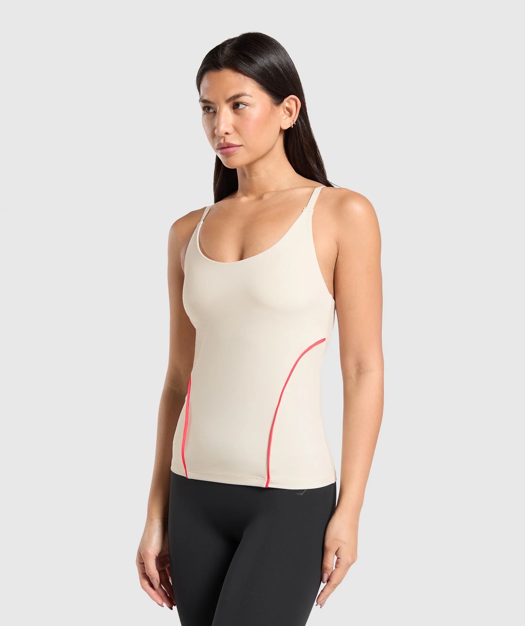 Gymshark Contour Stitch Tank with Shelf - Oat White - Image 5
