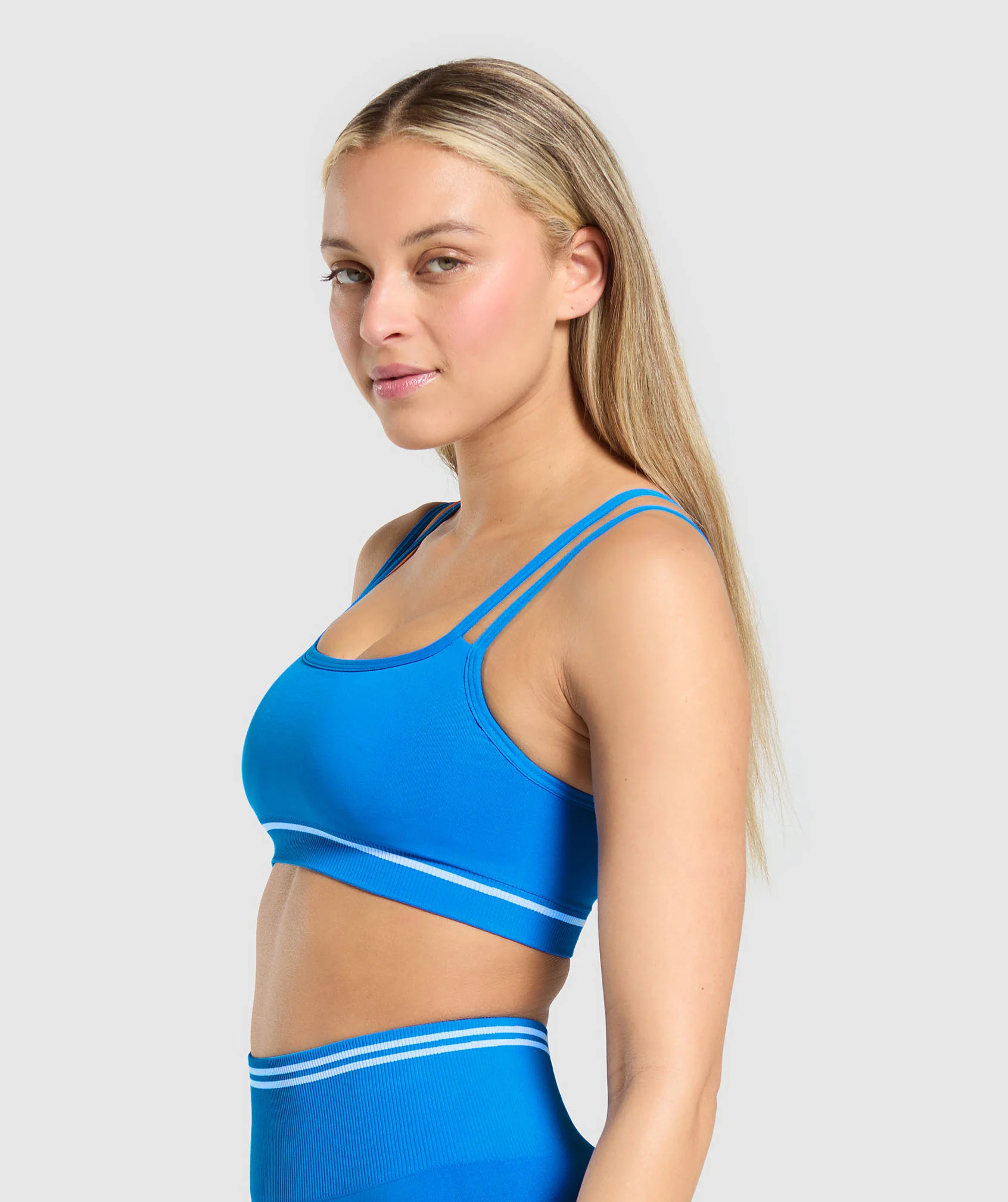 Gymshark Contrast Seamless Sports Bra - Barbell Blue - Image 3