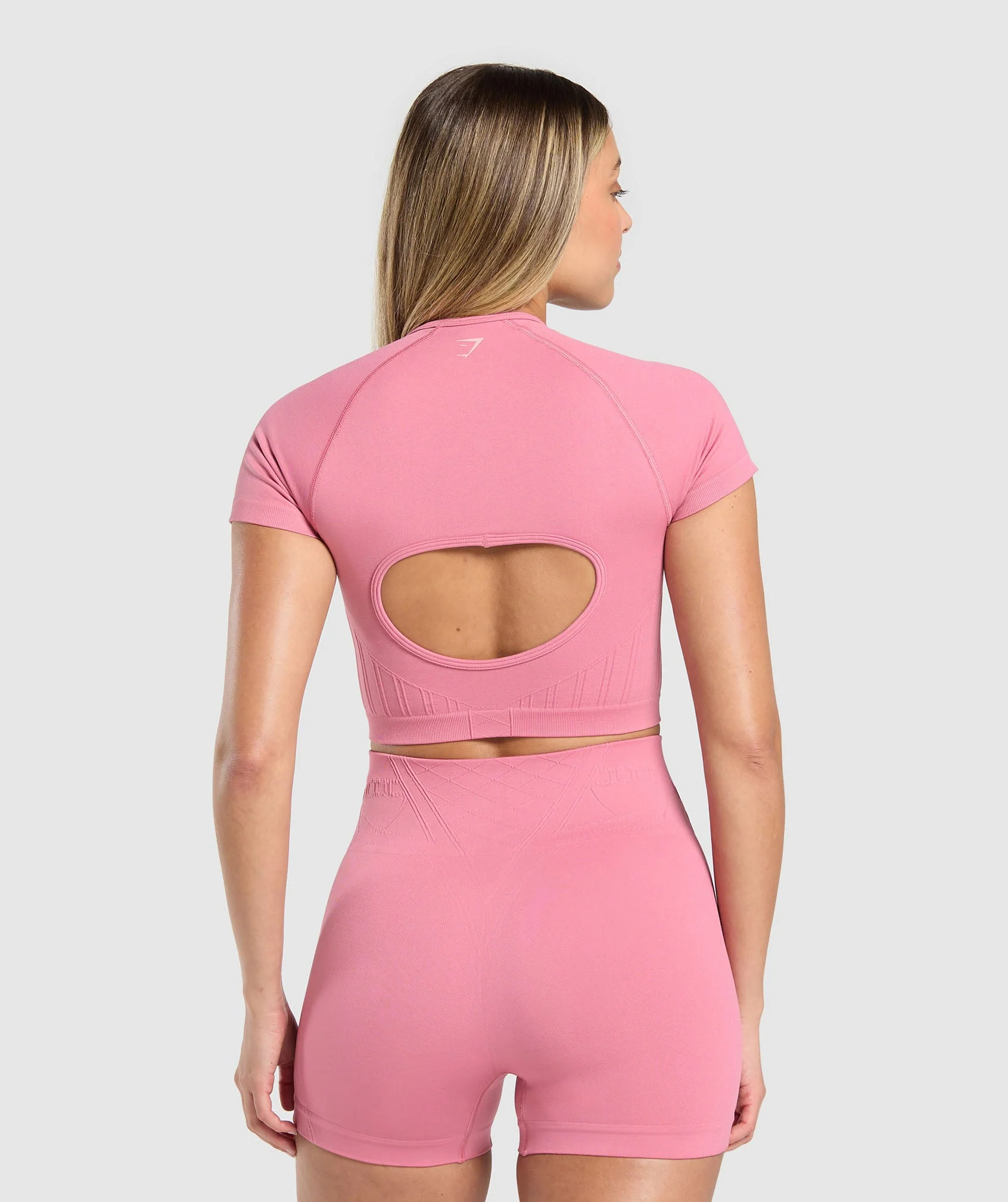 Gymshark Corset Seamless Crop Top - Sunset Pink - Image 2