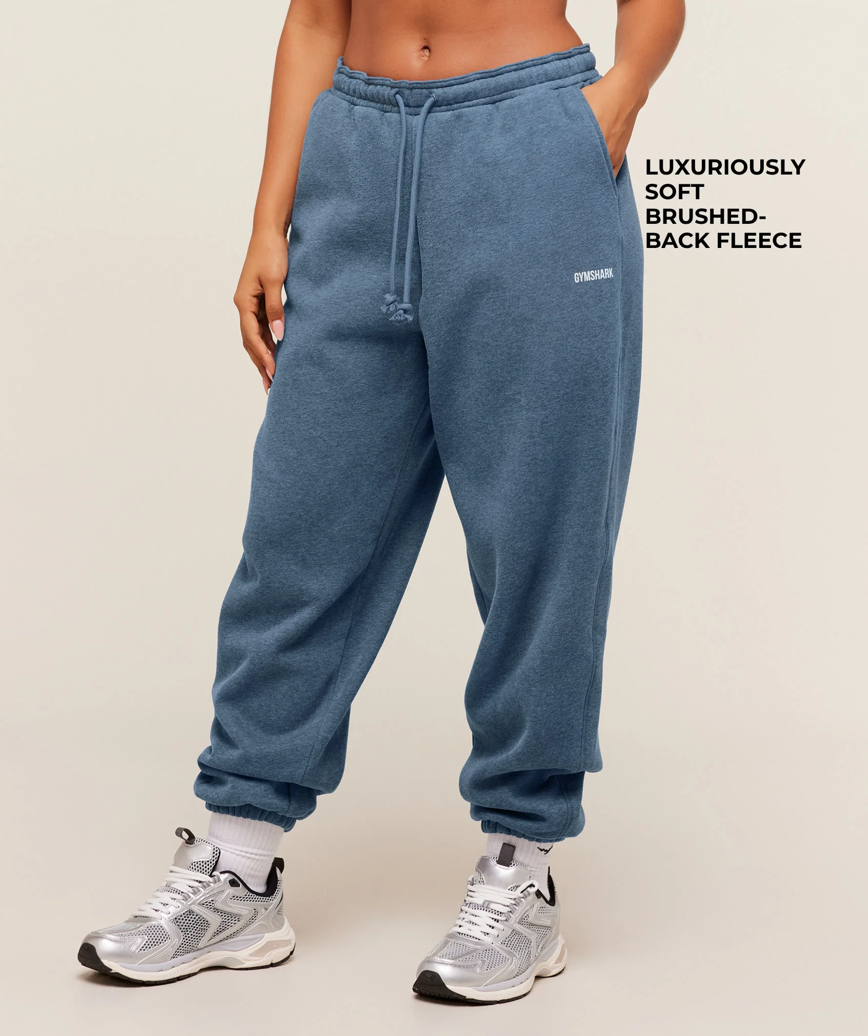 Gymshark Cosy Luxe Cuffed Joggers - Compound Blue Marl - Image 2