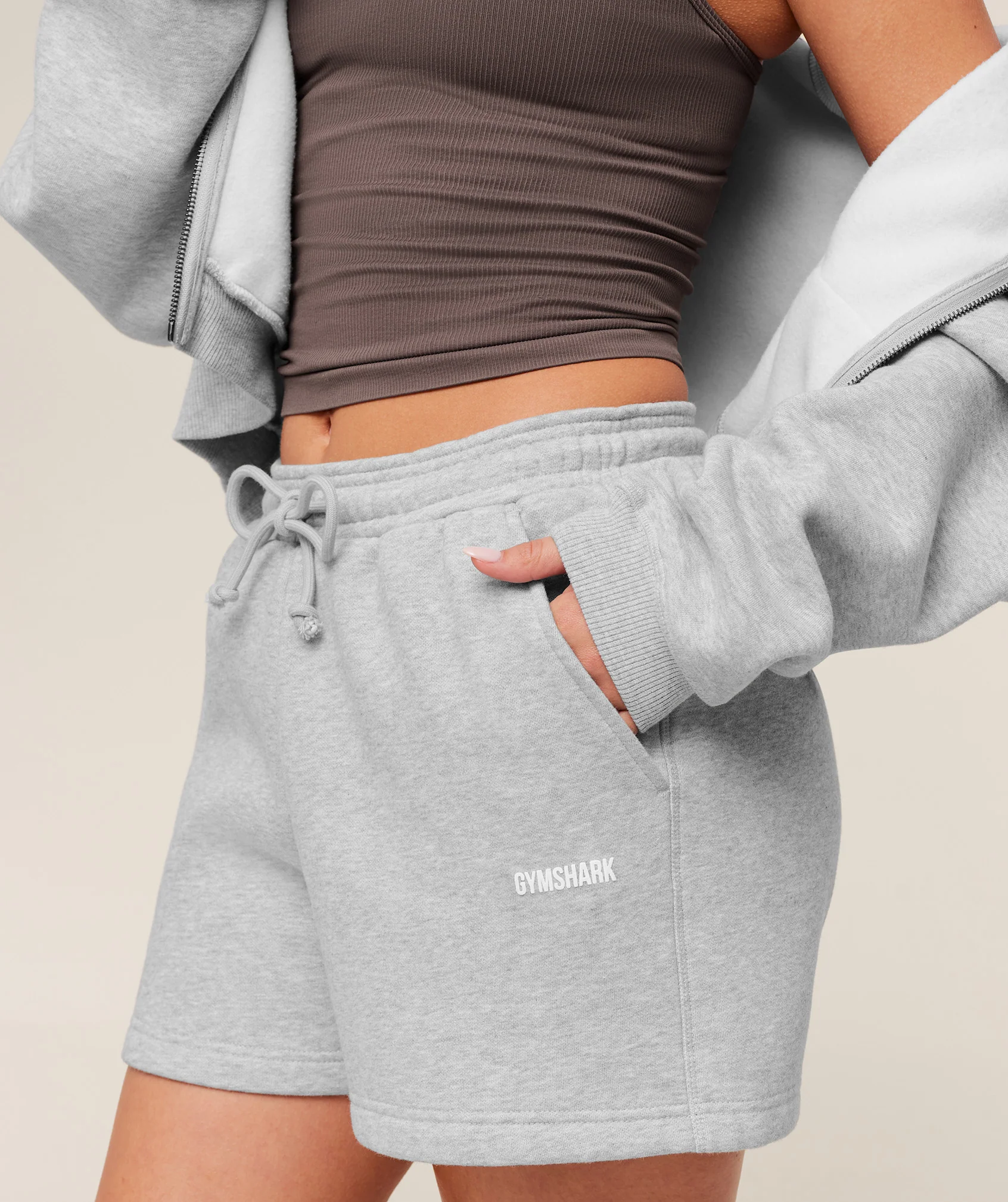 Gymshark Cosy Luxe Shorts - Bros Soft Grey Marl - Image 5