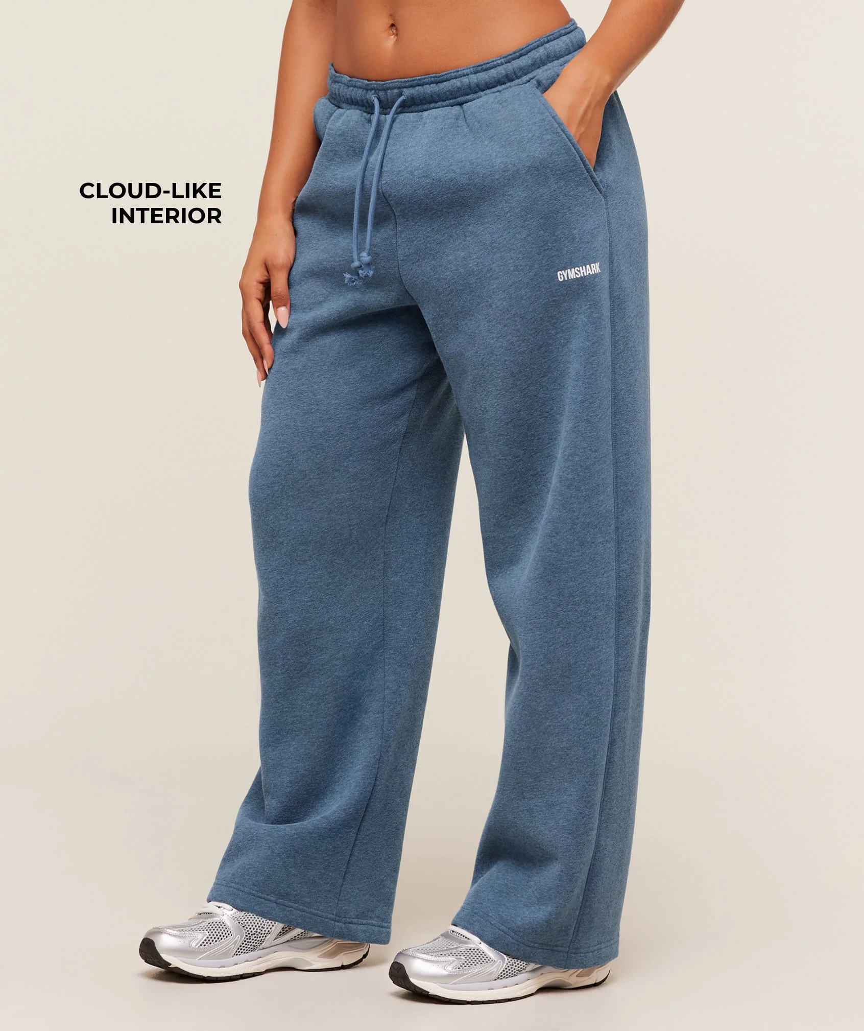 Gymshark Cosy Luxe Straight Leg Regular Joggers - Compound Blue Marl - Image 2
