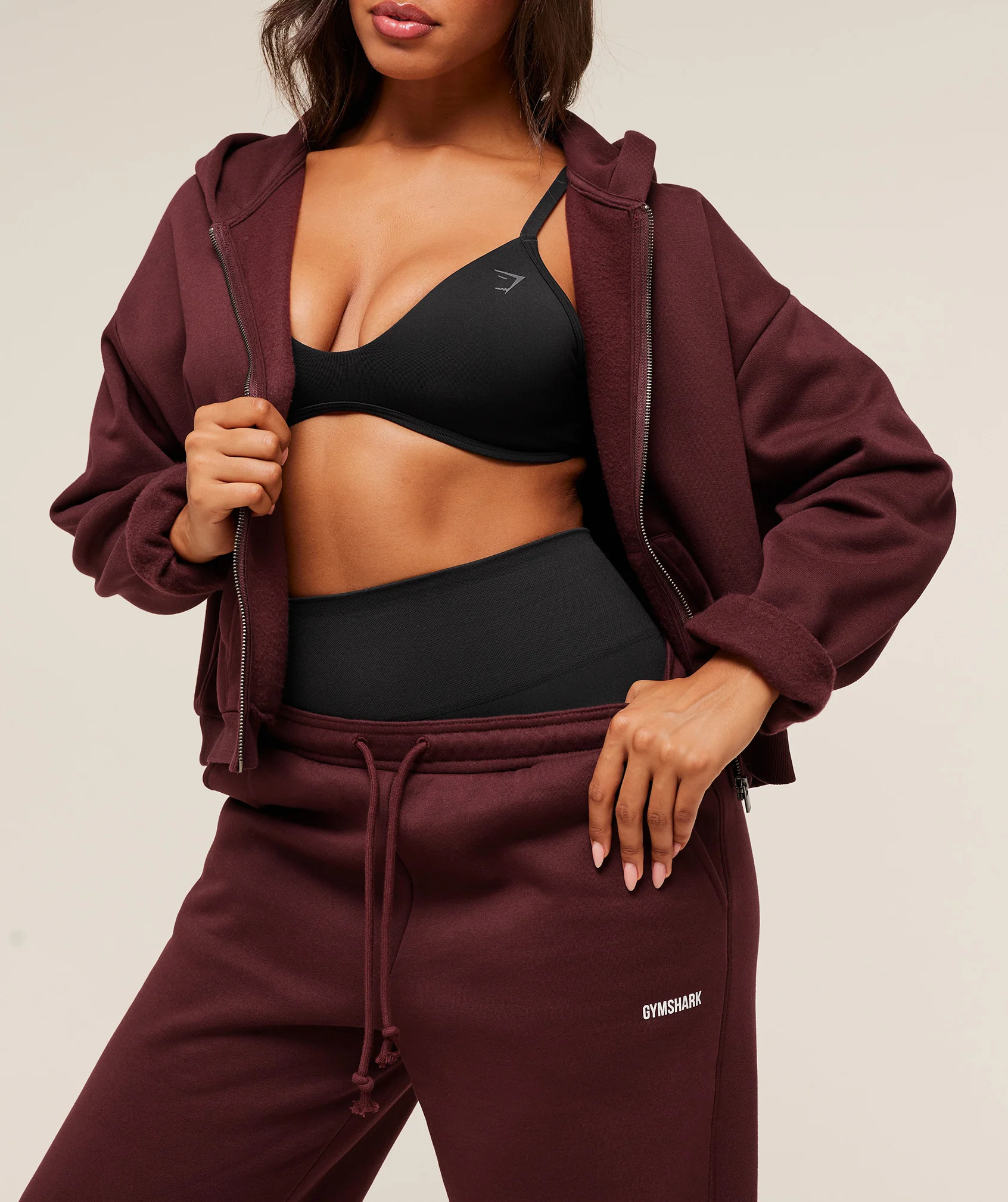 Gymshark Cosy Luxe Straight Leg Regular Joggers - Rich Maroon - Image 5