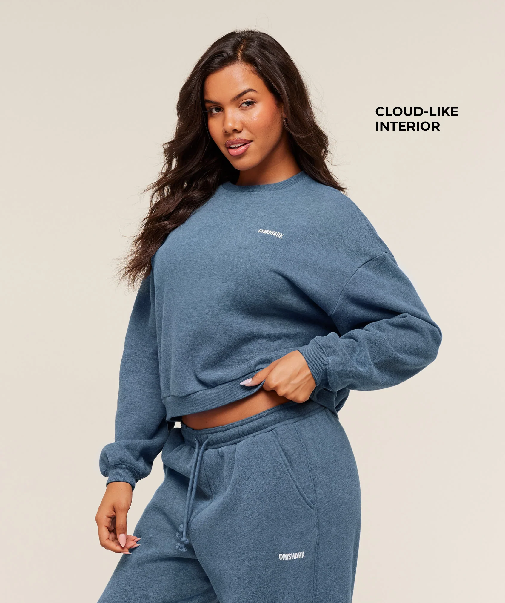Gymshark Cosy Luxe Sweatshirt - Compound Blue Marl - Image 2