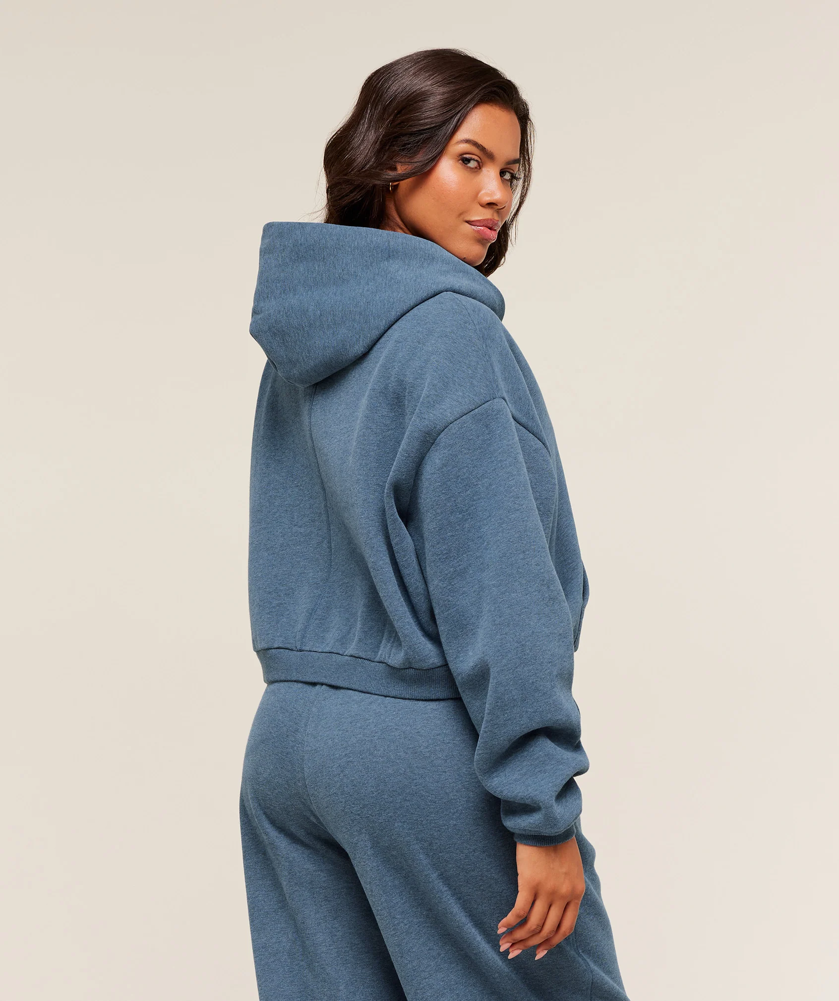 Gymshark Cosy Luxe Zip Through Hoodie - Compound Blue Marl - Image 3