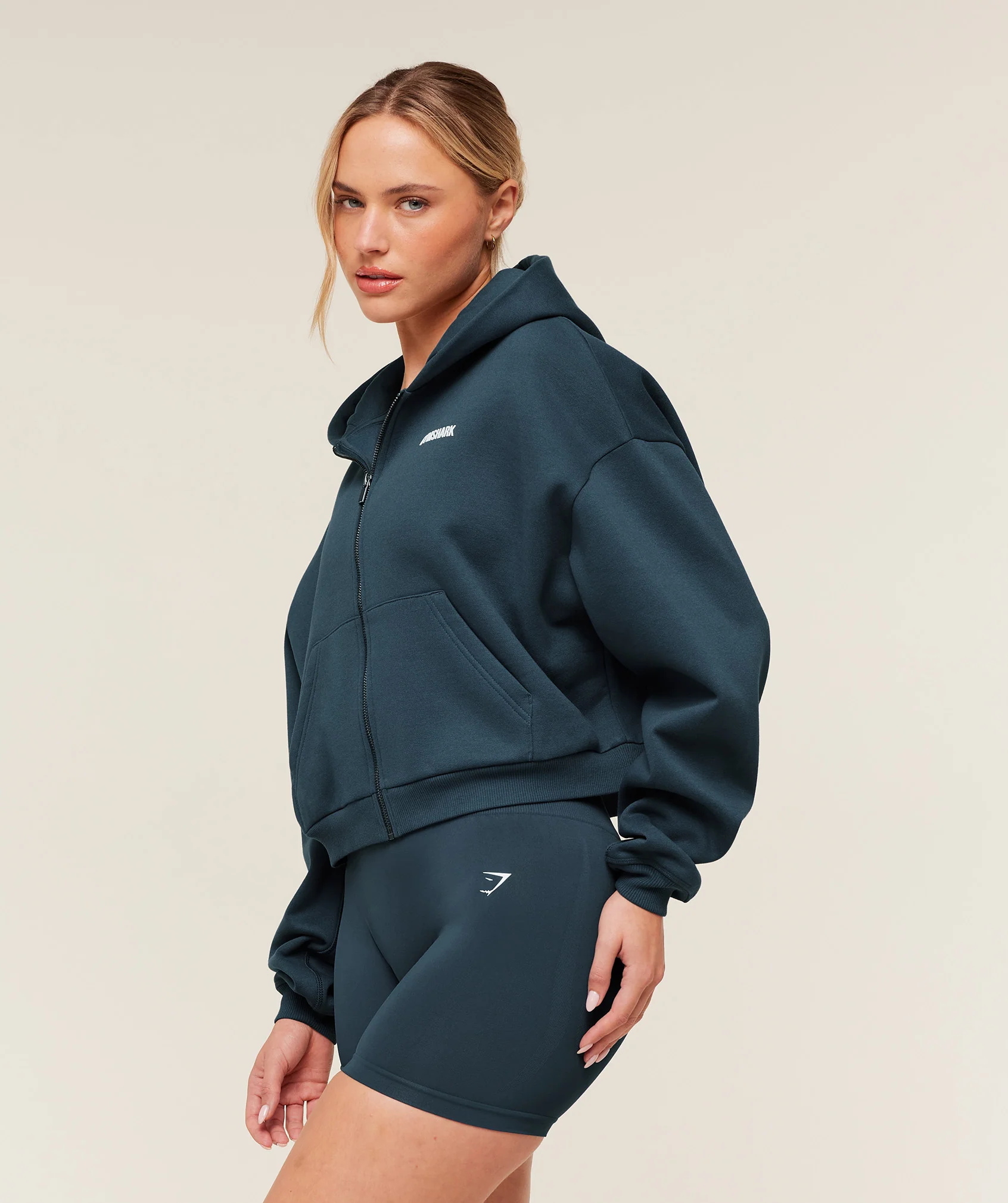 Gymshark Cosy Luxe Zip Through Hoodie - GS Stealth Blue - Image 3