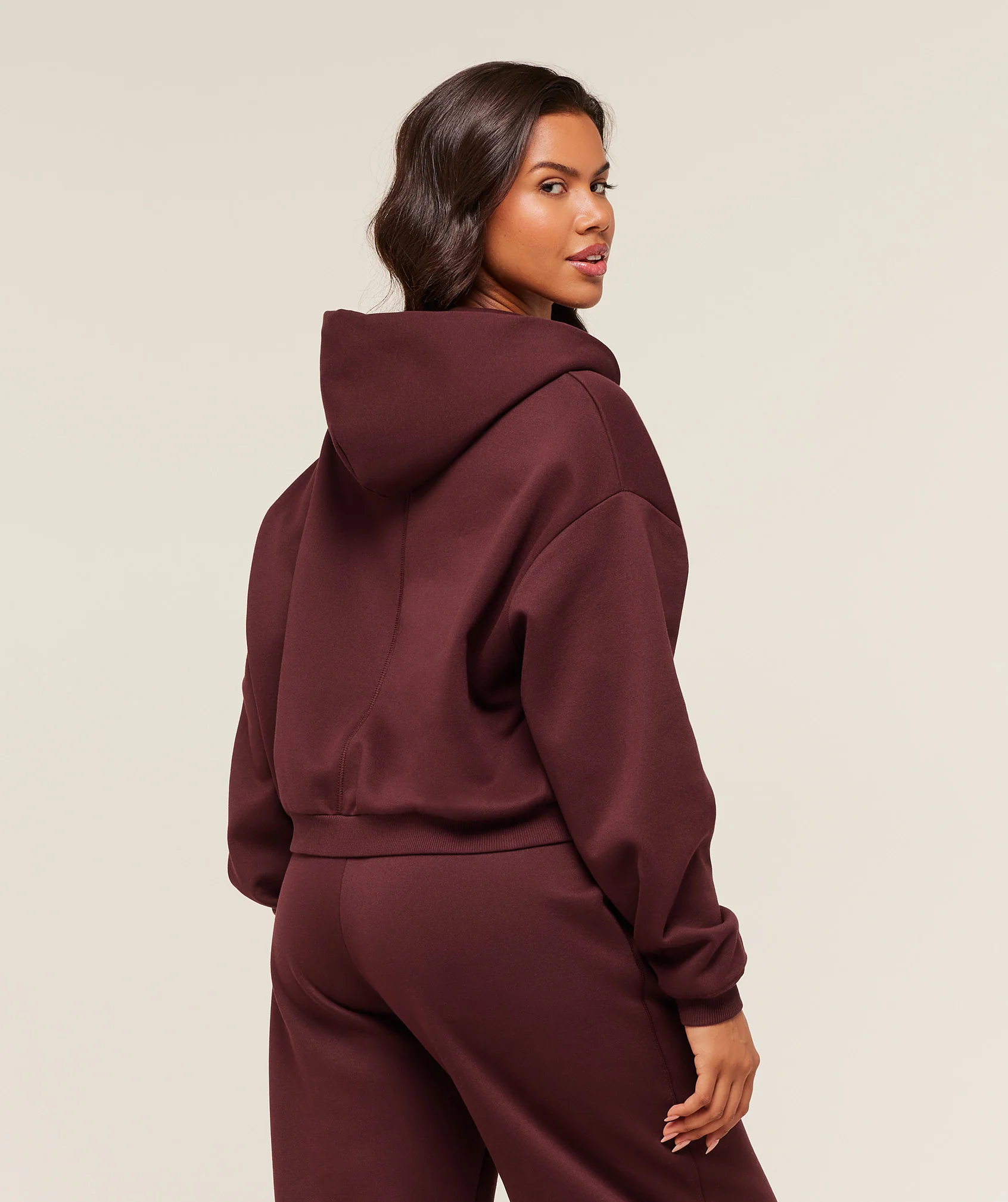 Gymshark Cosy Luxe Zip Through Hoodie - Rich Maroon - Image 3