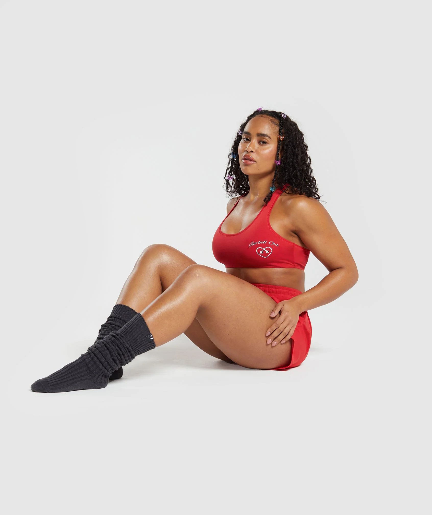 Gymshark Cotton Graphic Bralette - Jamz Red - Image 5