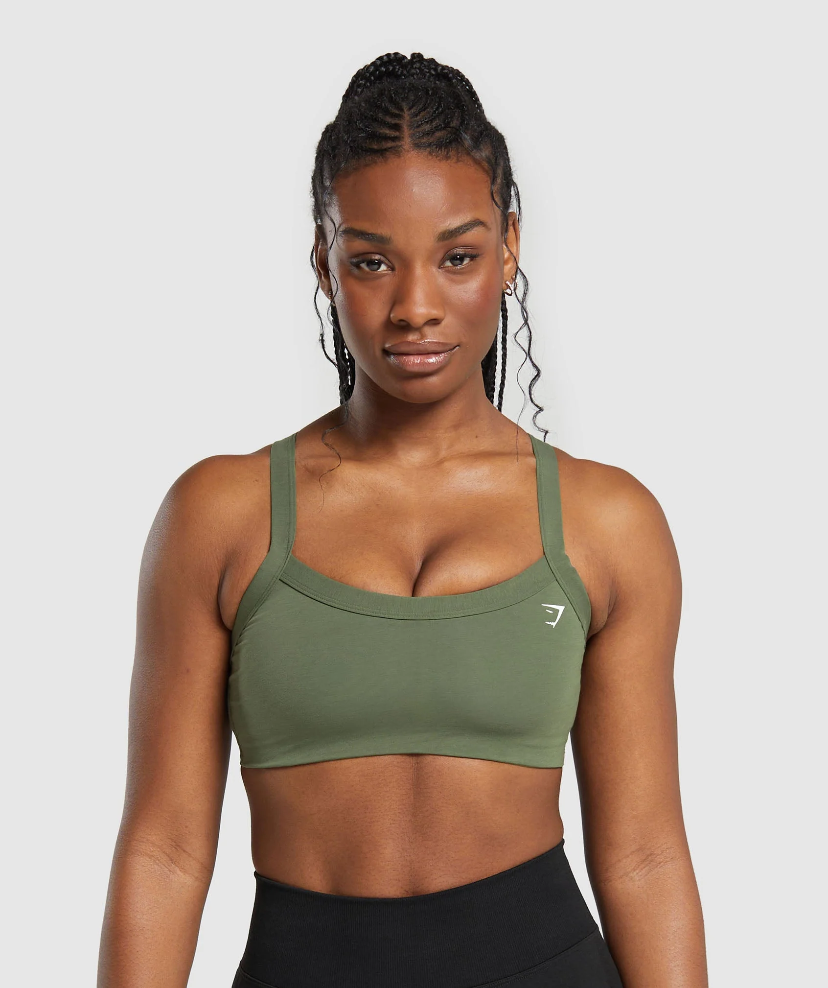 Gymshark Cotton Lifting Sports Bra - Core Olive