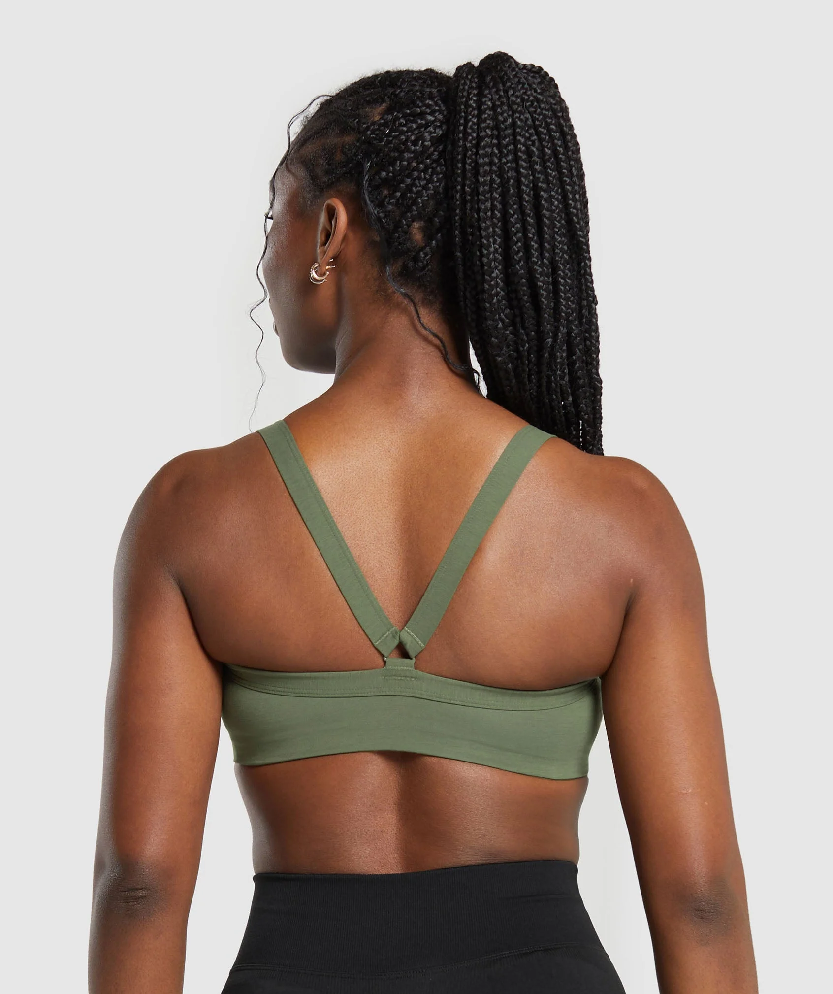 Gymshark Cotton Lifting Sports Bra - Core Olive - Image 2