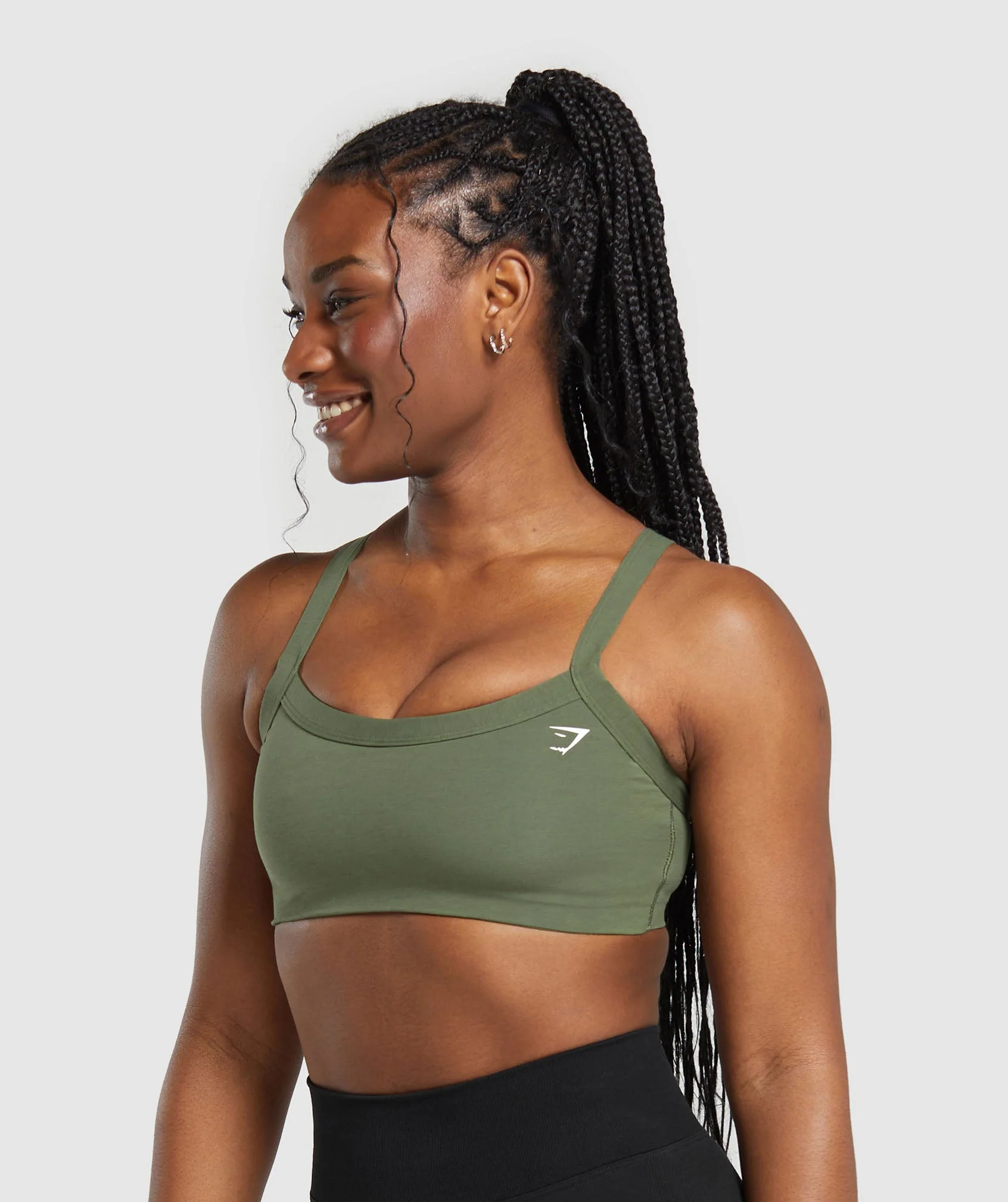 Gymshark Cotton Lifting Sports Bra - Core Olive - Image 3