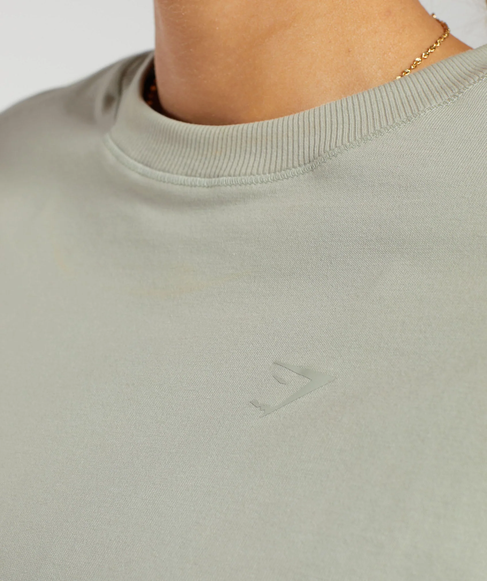 Gymshark Cotton Oversized Long Sleeve Top - Stone Grey - Image 5