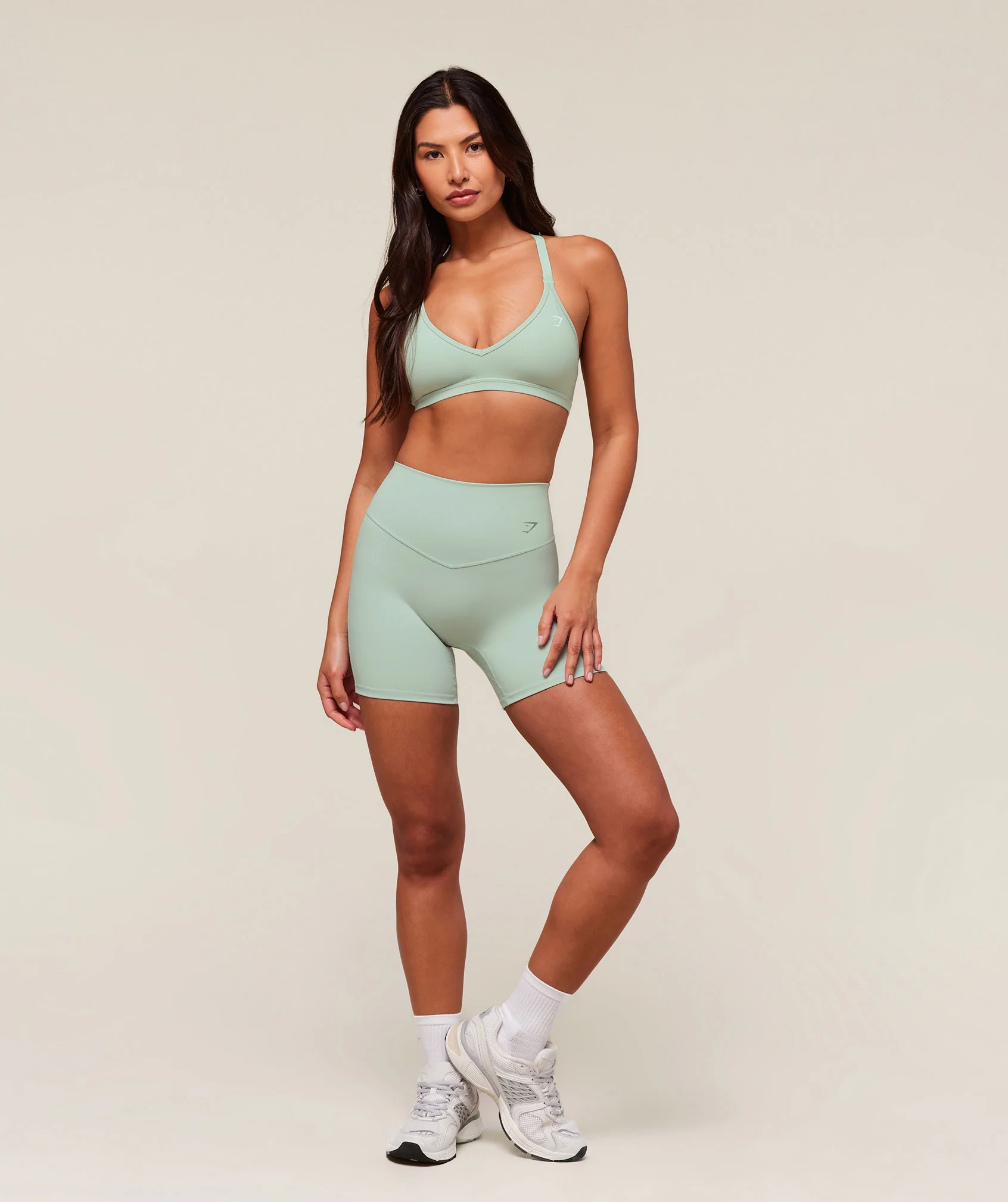 Gymshark Cotton Blend Racerback Sports Bra - Morning Blue - Image 4