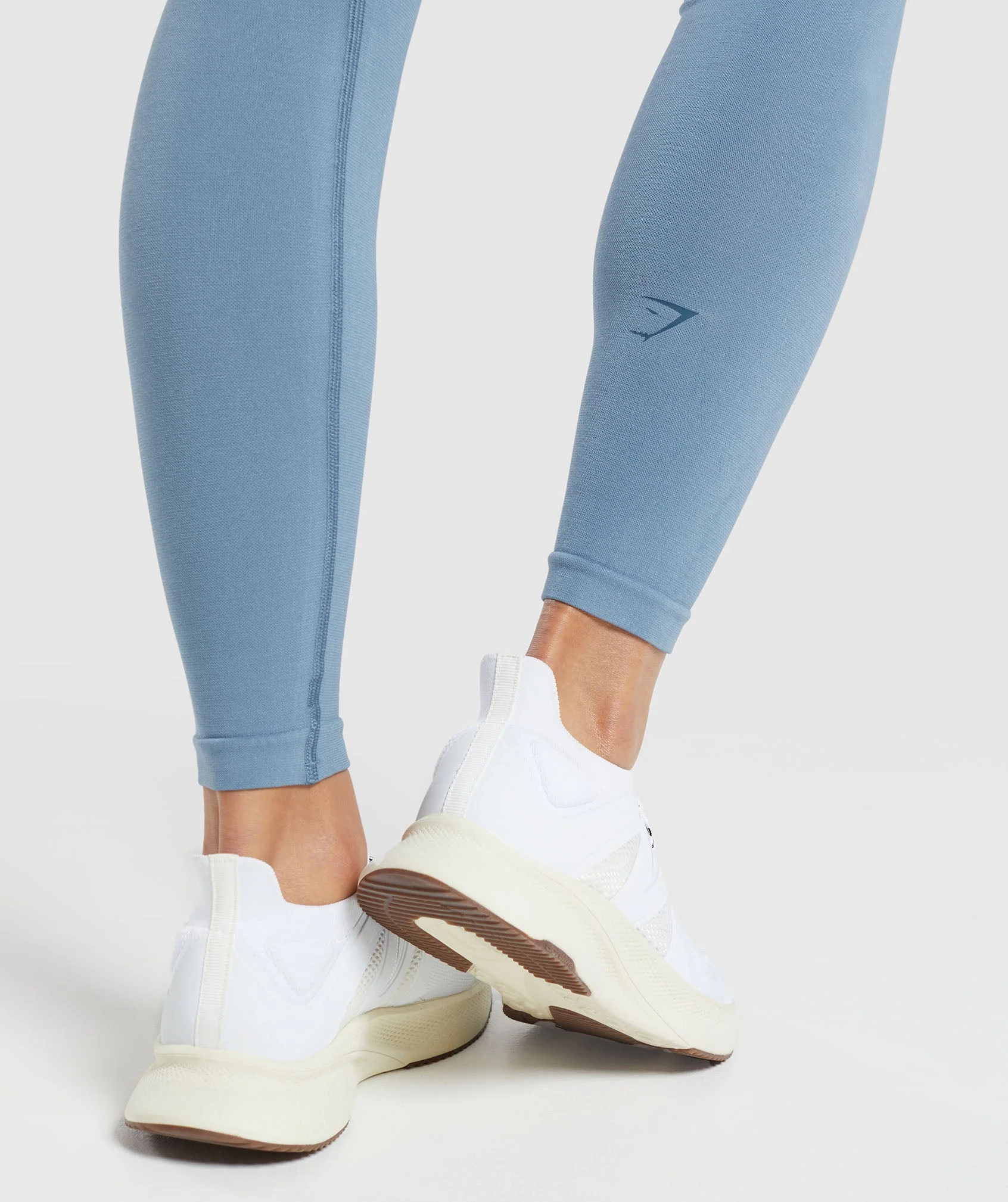 Gymshark Cotton Seamless Leggings - Faded Blue - Image 5