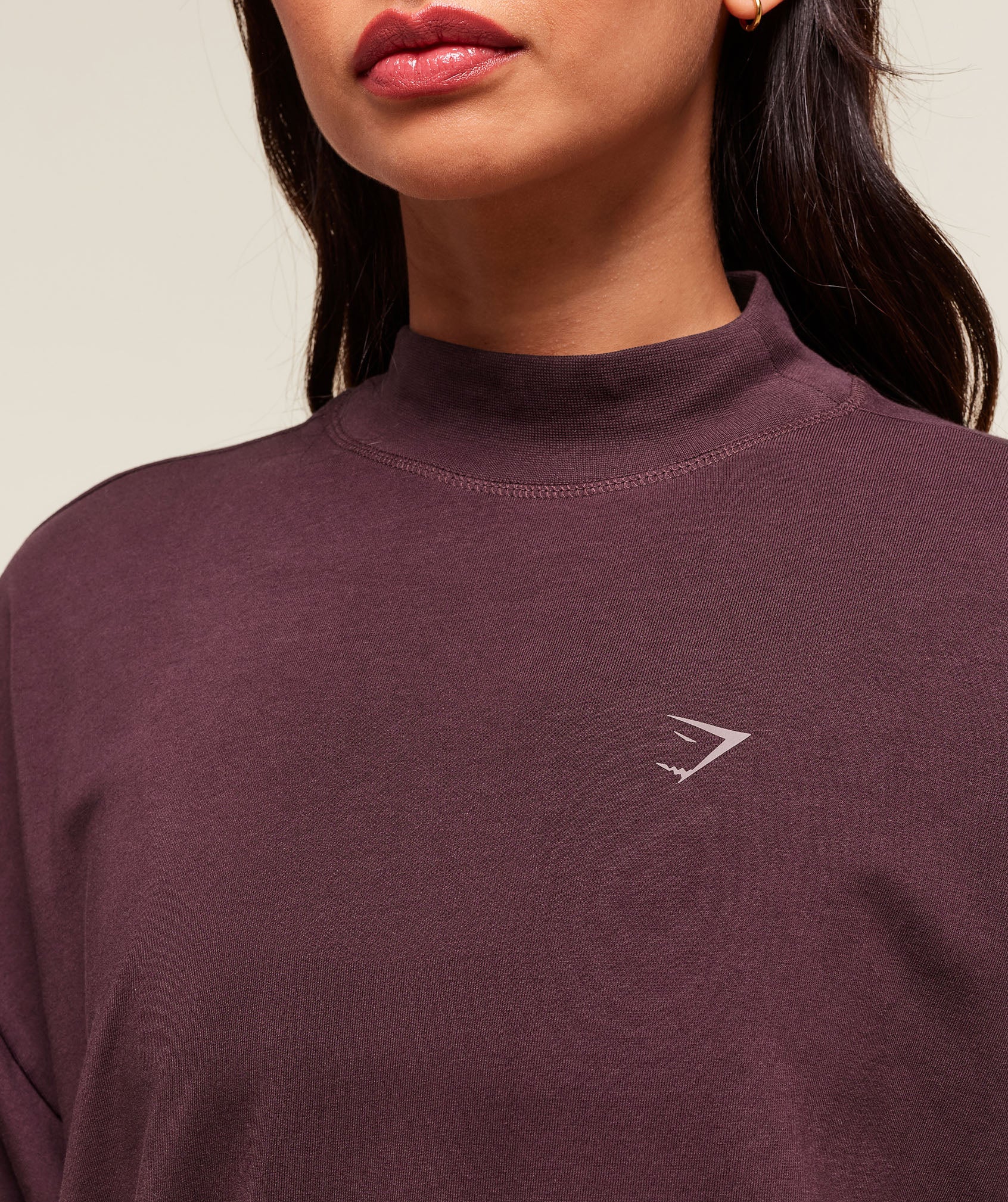 Gymshark Covered Longline Cotton T-Shirt - Cherry Purple - Image 4