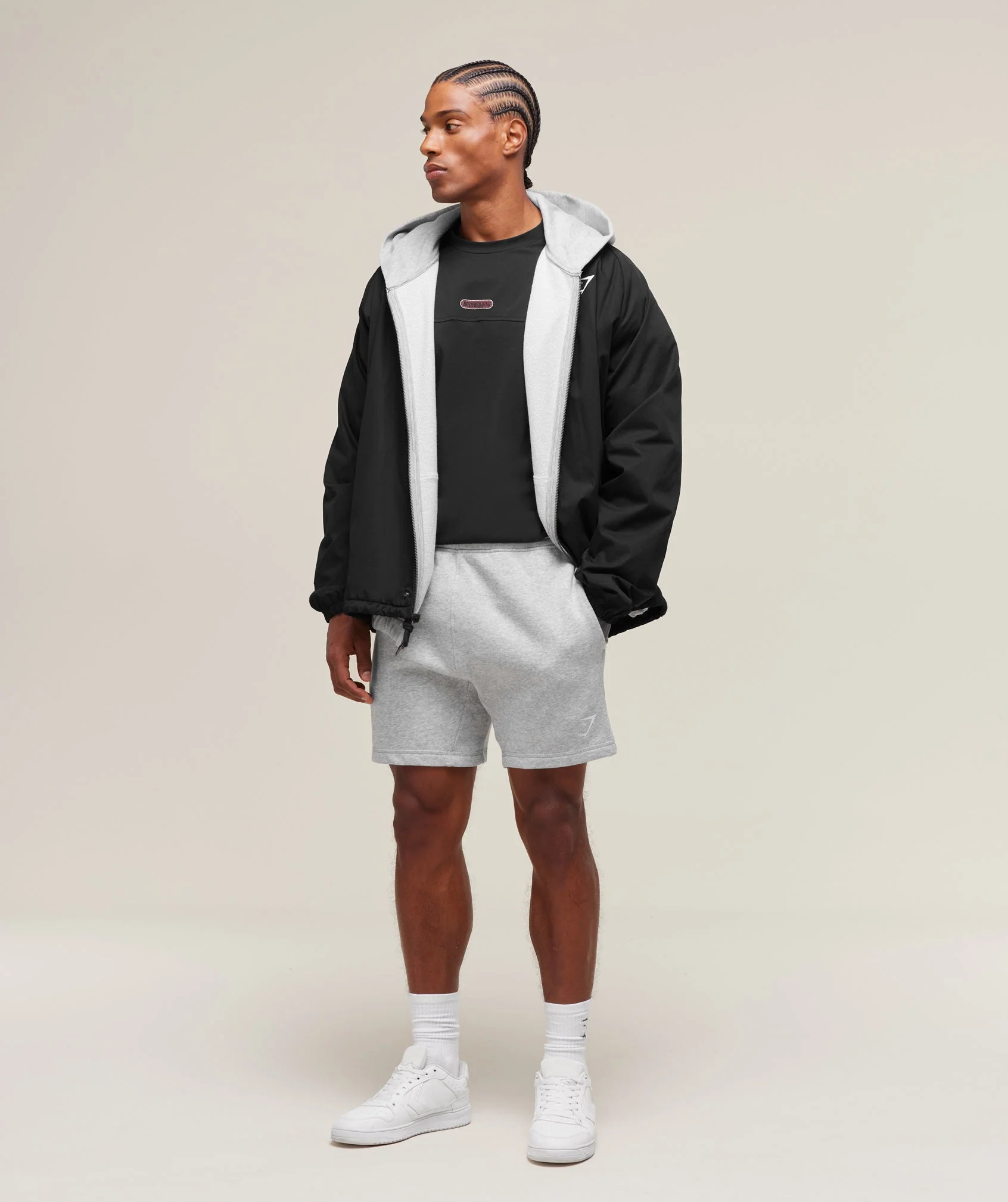 Gymshark Crest 7" Shorts - Light Grey Marl - Image 5