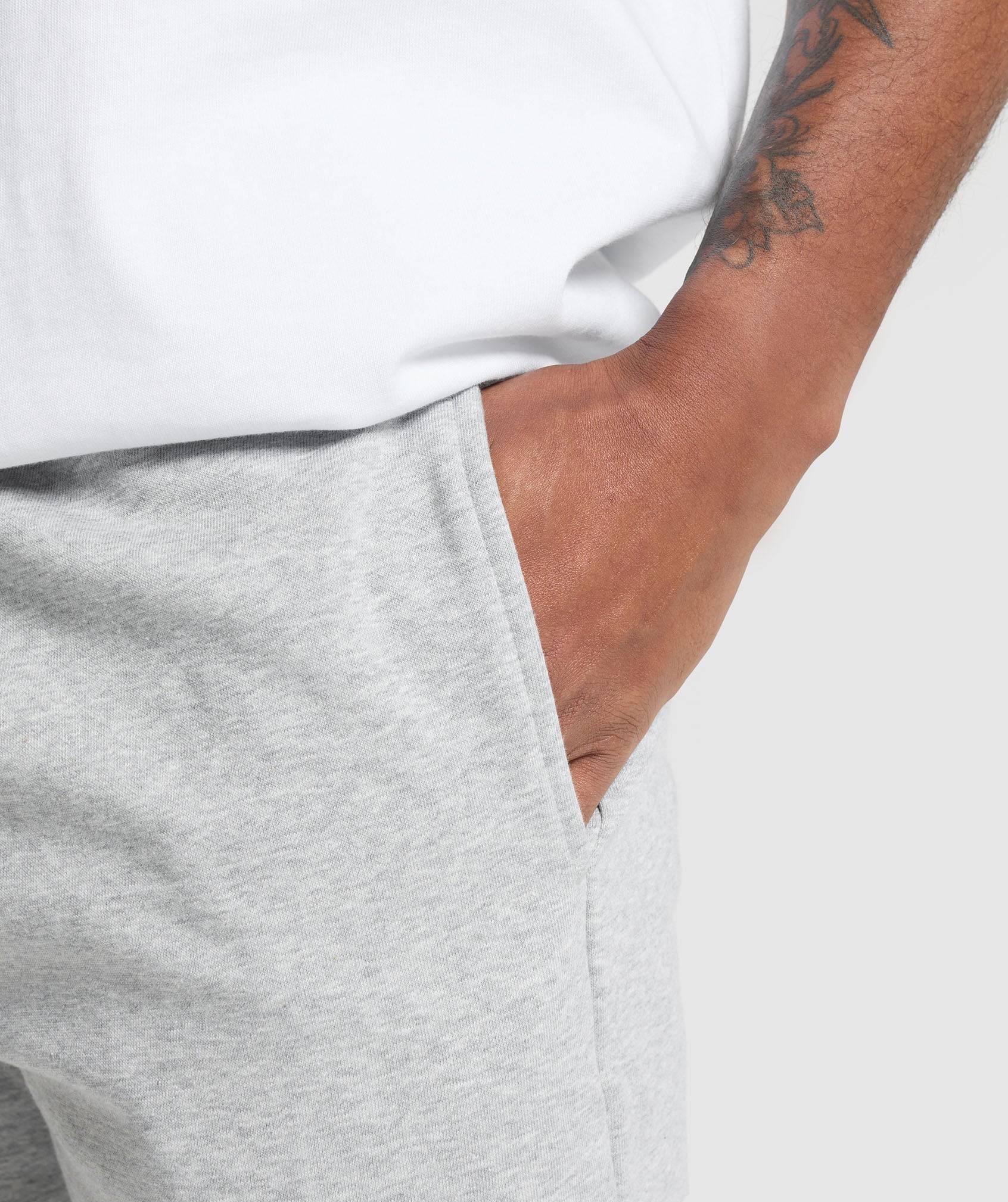 Gymshark Crest 9" Shorts - Light Grey Marl - Image 7