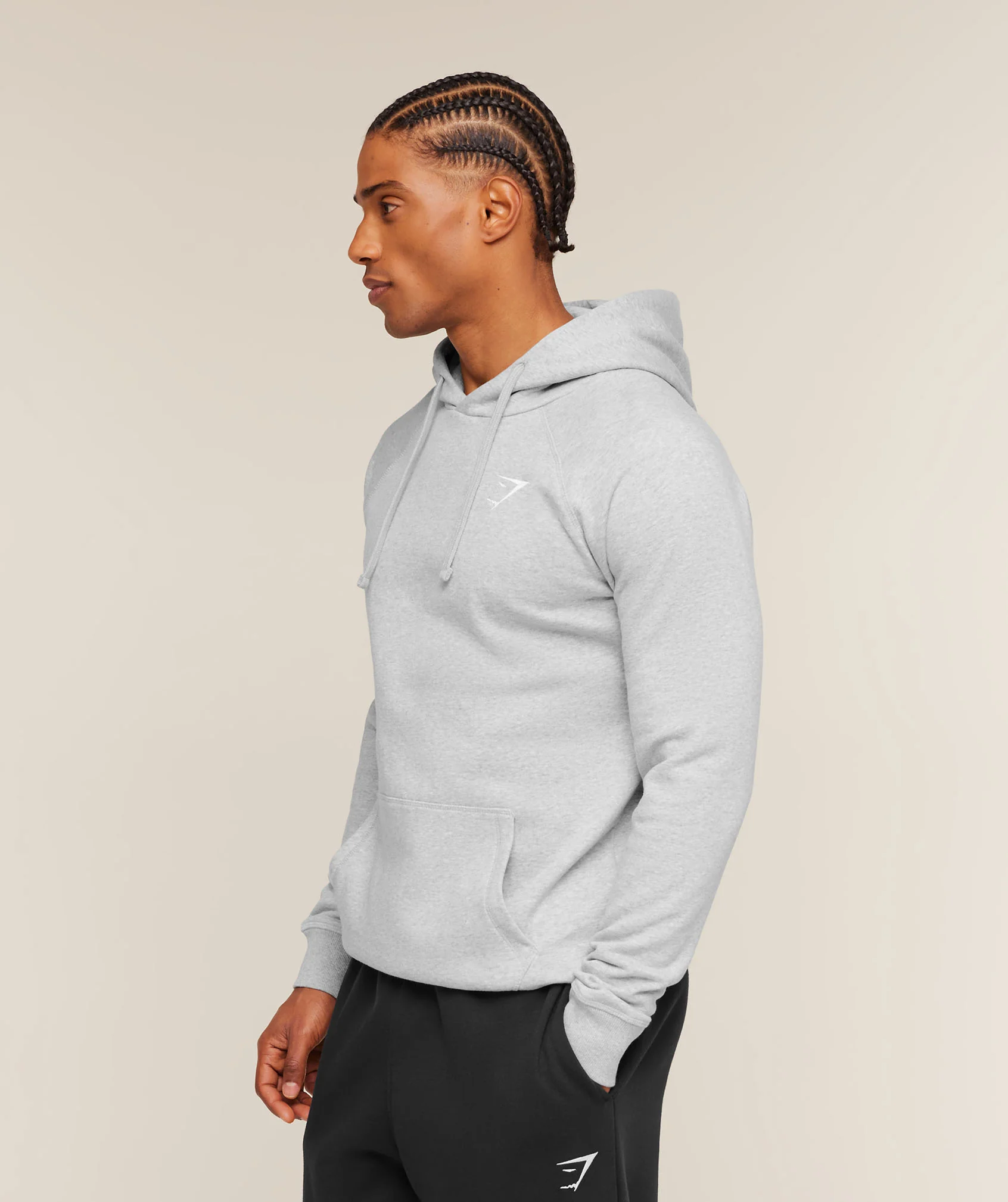 Gymshark Crest Hoodie - Light Grey Marl - Image 3
