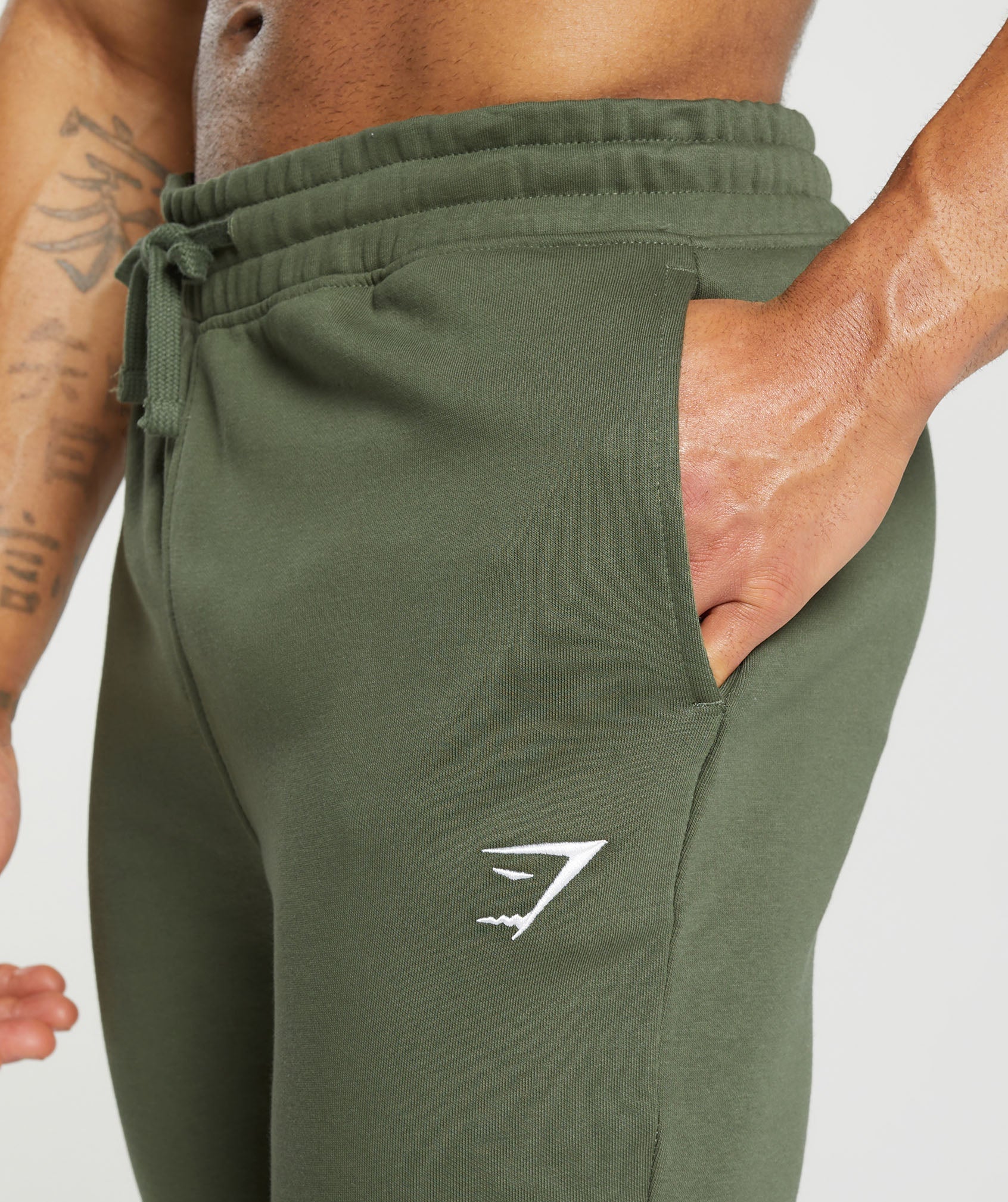 Gymshark Crest Joggers - Core Olive - Image 4