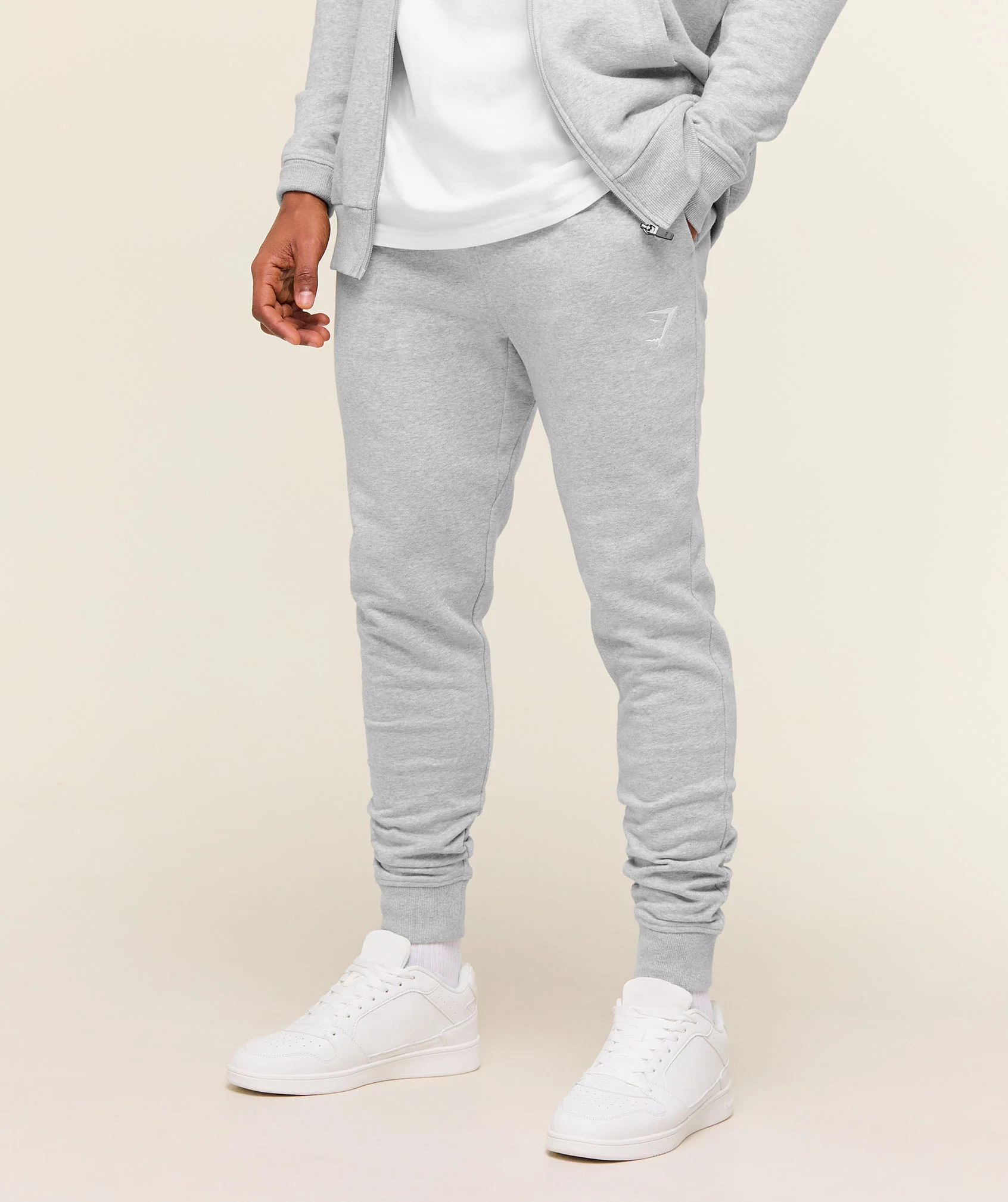 Gymshark Crest Joggers - Light Grey Marl - Image 3