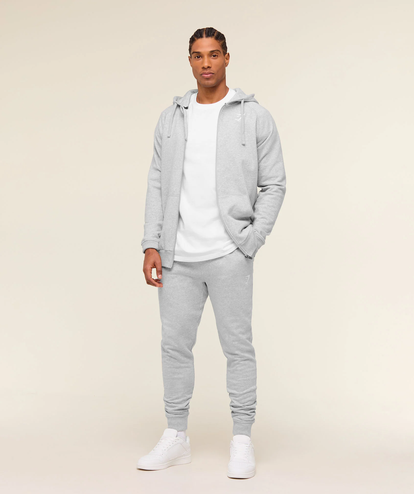 Gymshark Crest Joggers - Light Grey Marl - Image 4