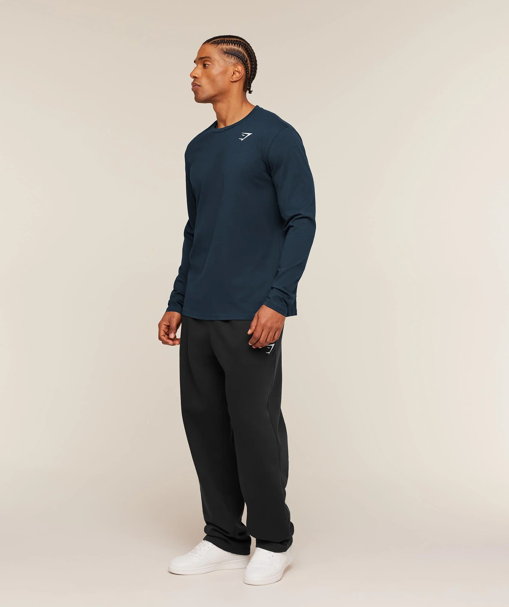 Gymshark Crest Long Sleeve T-Shirt - Navy - Image 4