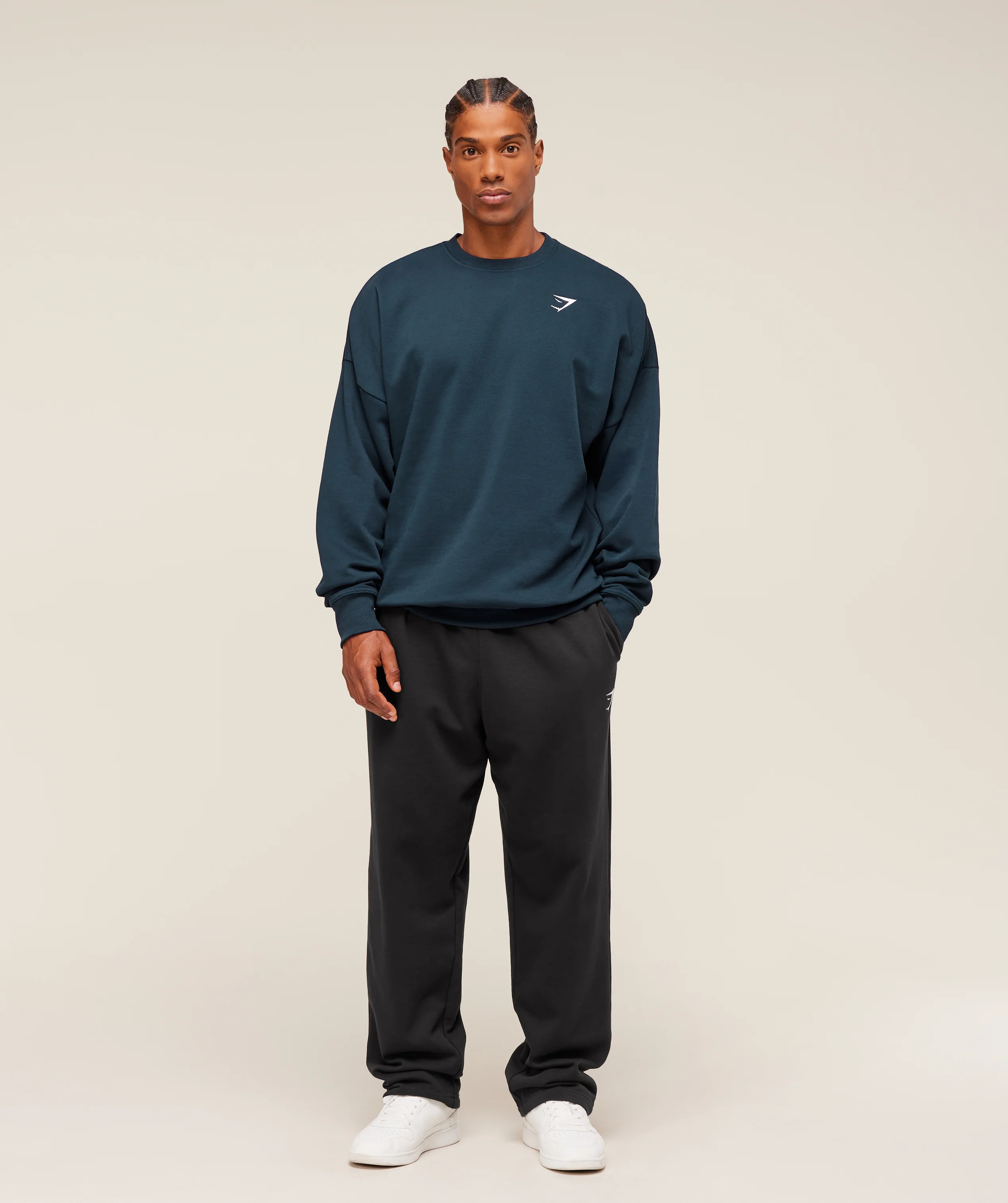 Gymshark Oversized Crest Crew - Navy - Image 5