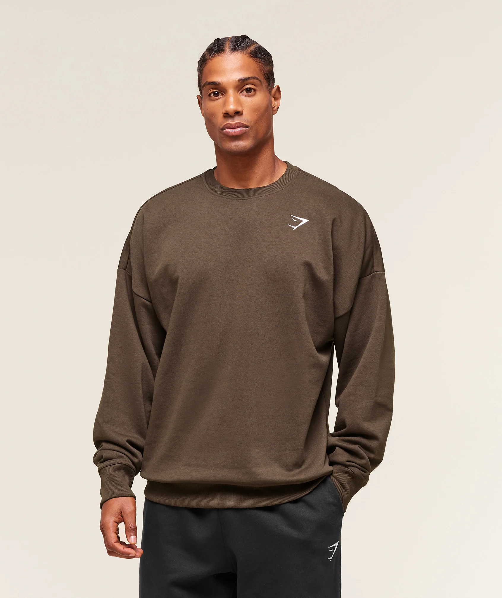 Gymshark Oversized Crest Crew - Archive Brown