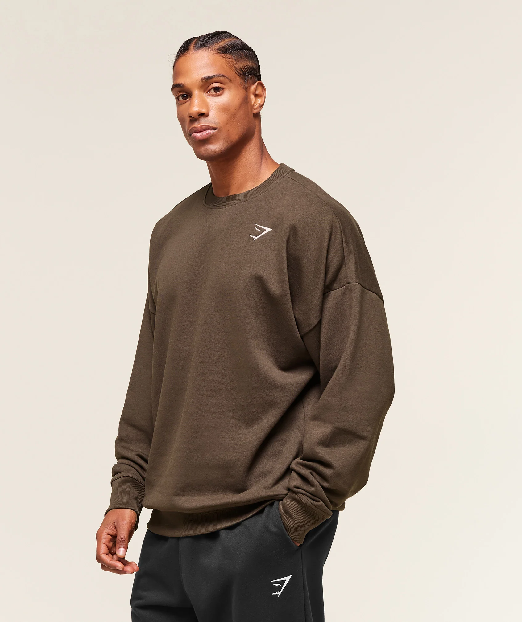 Gymshark Oversized Crest Crew - Archive Brown - Image 2