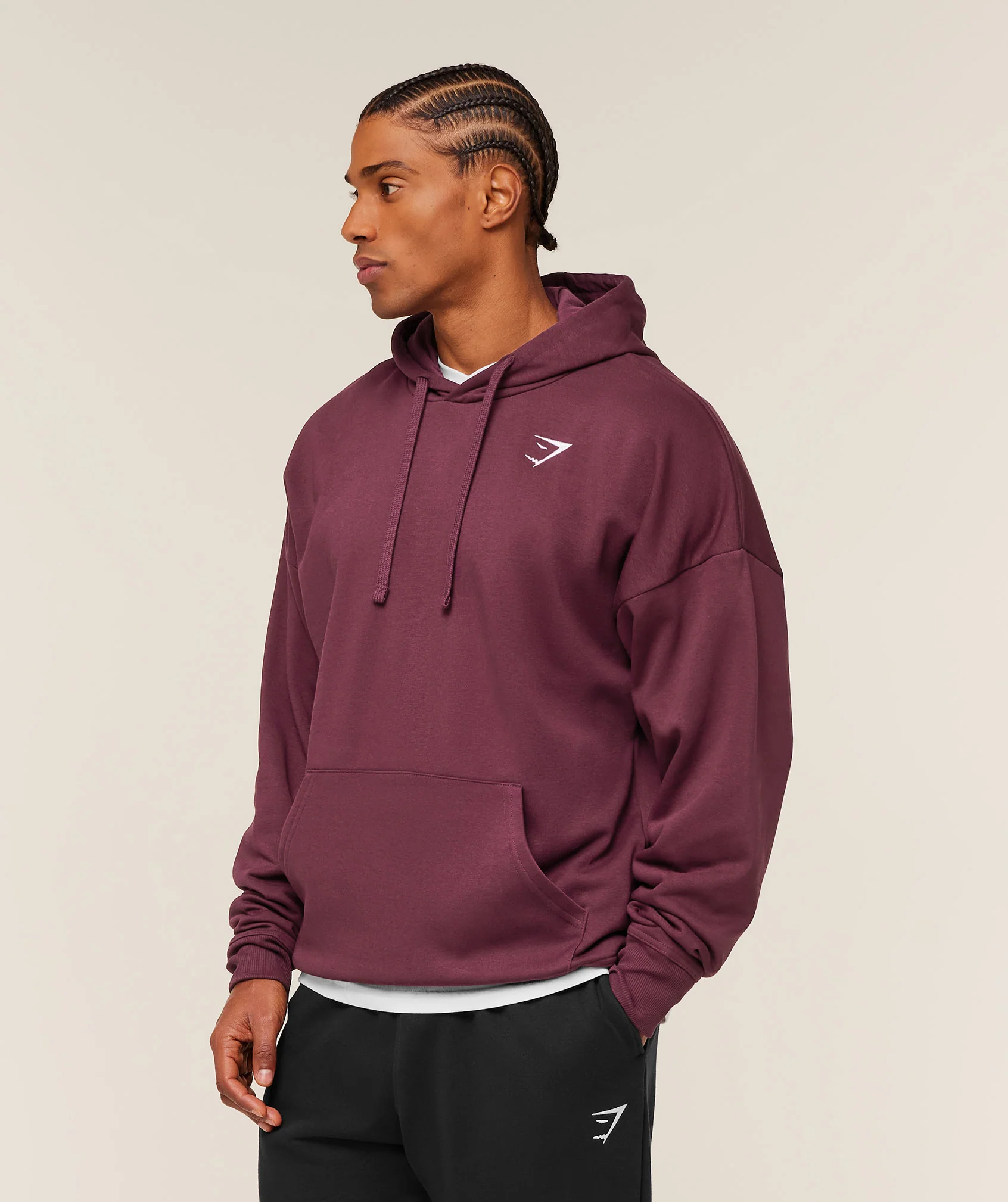 Gymshark Crest Oversized Hoodie - GS Impact Burgundy - Image 3