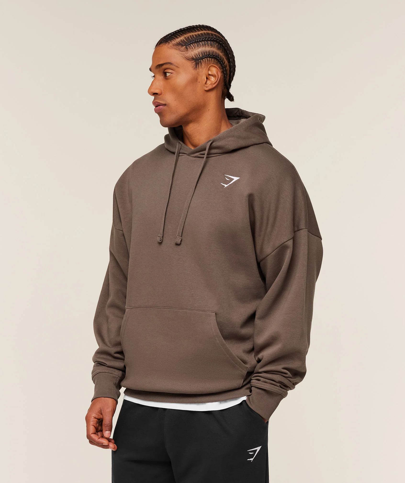 Gymshark Crest Oversized Hoodie - Soft Brown - Image 3