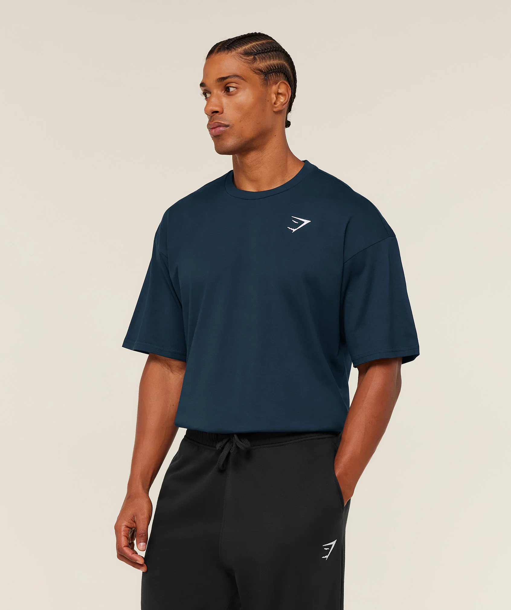 Gymshark Crest Oversized T-Shirt - GS Navy - Image 3