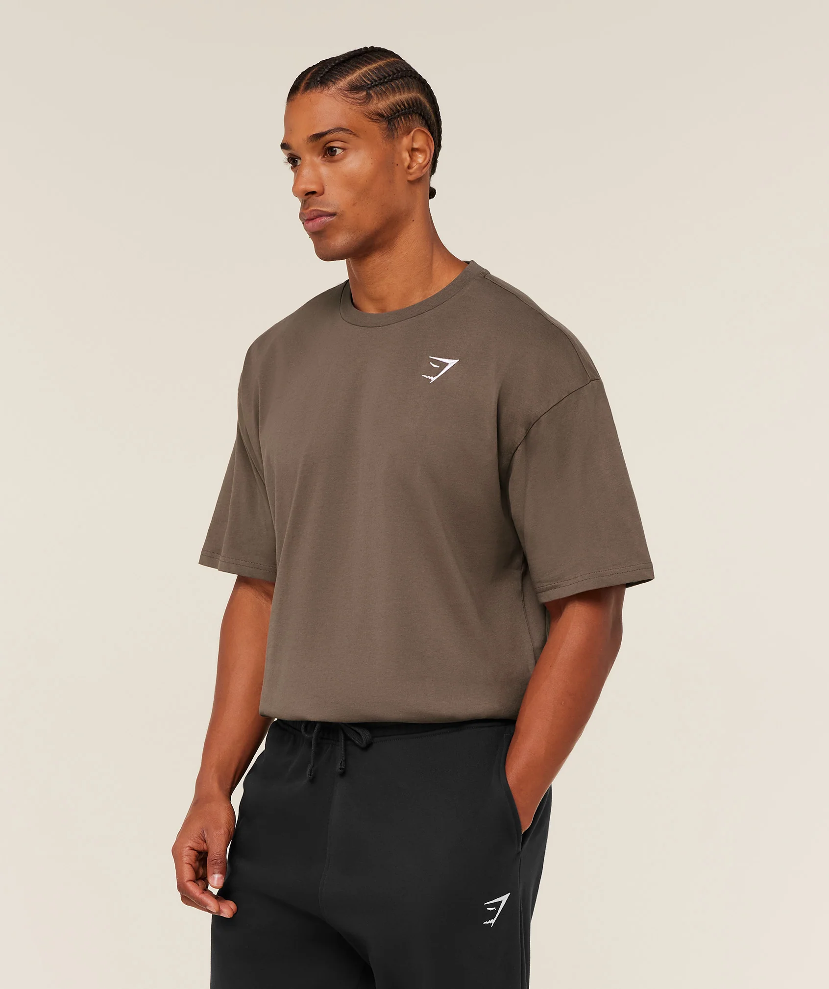 Gymshark Crest Oversized T-Shirt - Soft Brown - Image 3