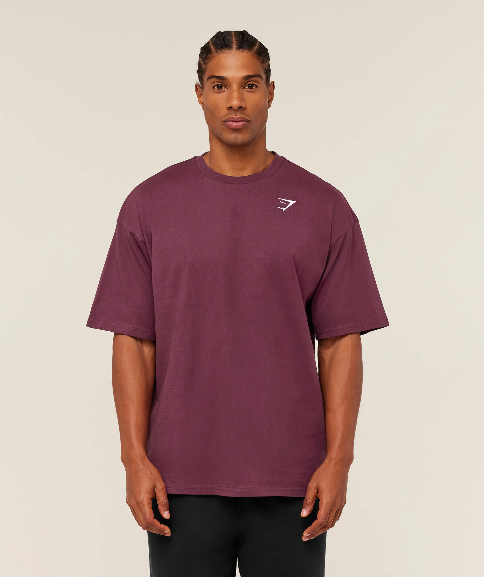 Gymshark Crest Oversized T-Shirt - GS Impact Burgundy - Image 4